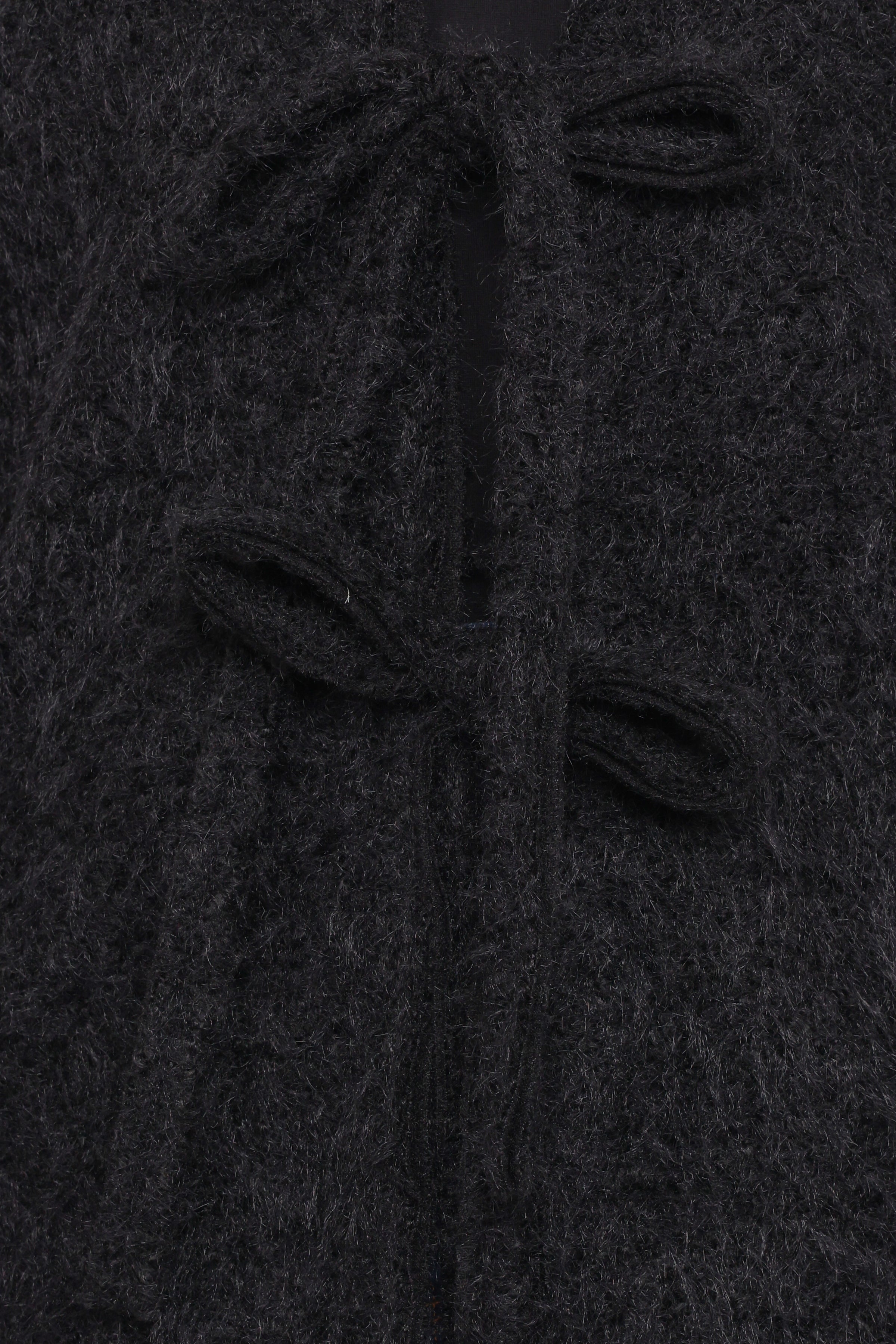 Kimmy Bow Oversized Cardigan - Black