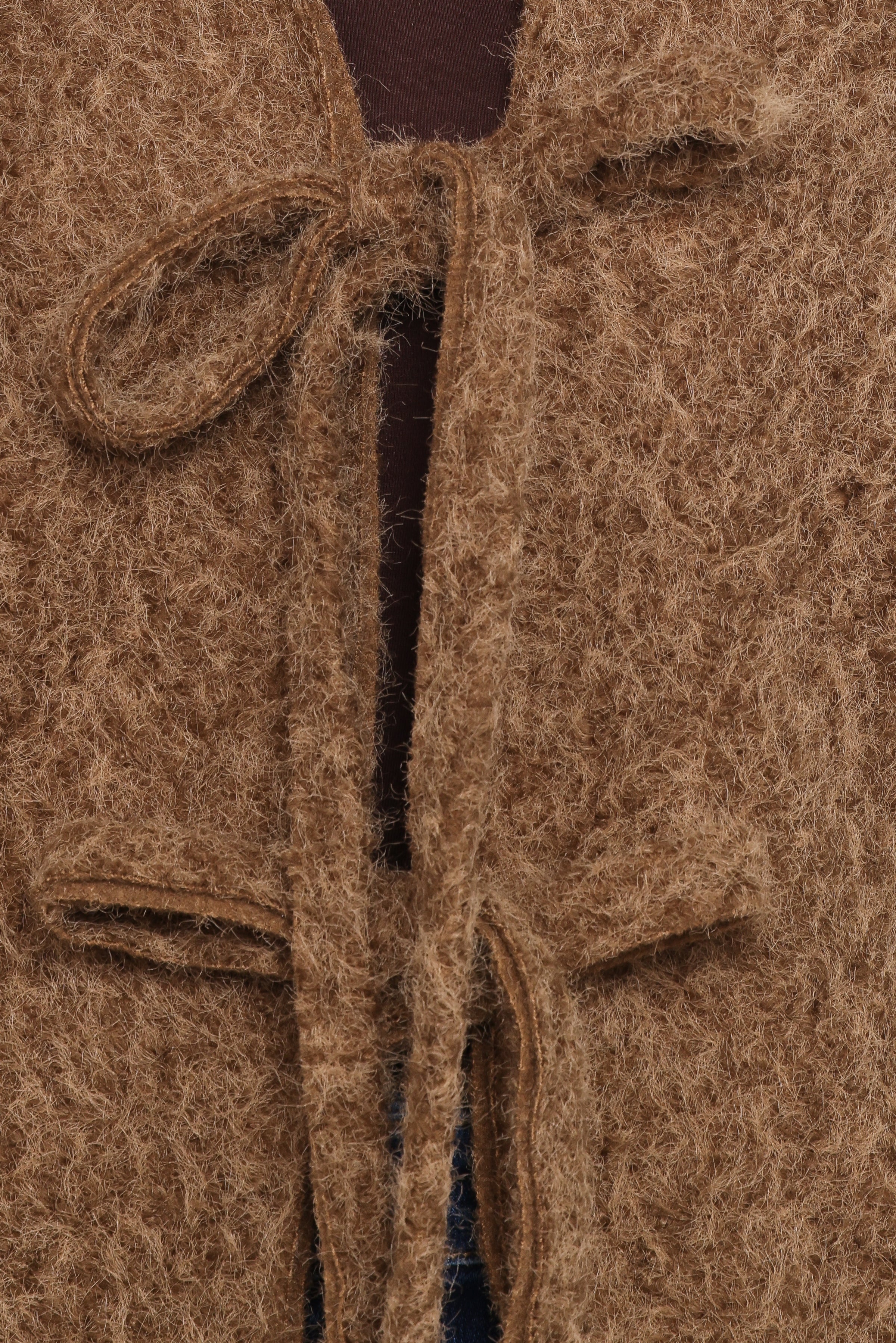 Kimmy Bow Oversized Cardigan - Moss