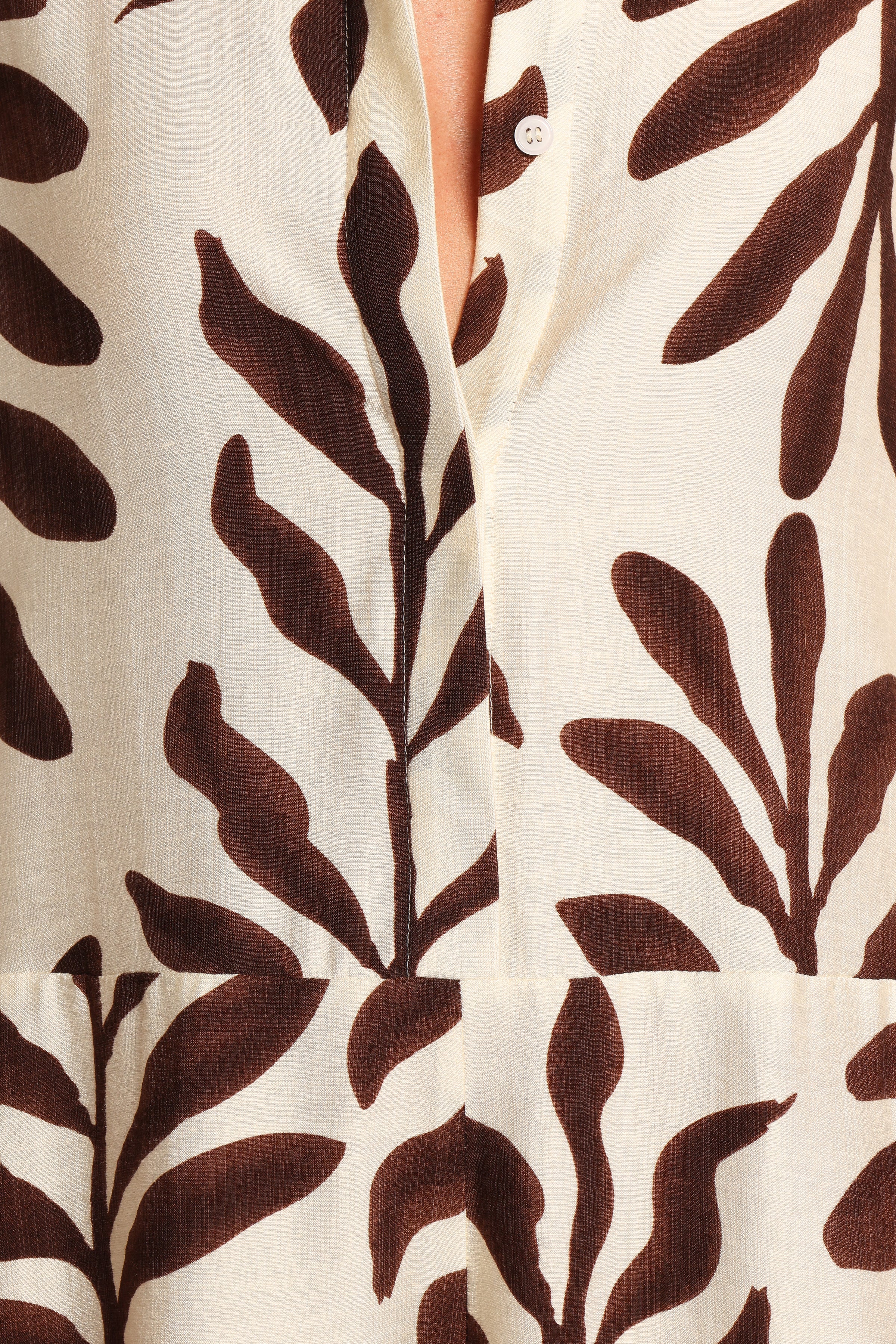 Kiya Drop Waist Romper - Brown Palm