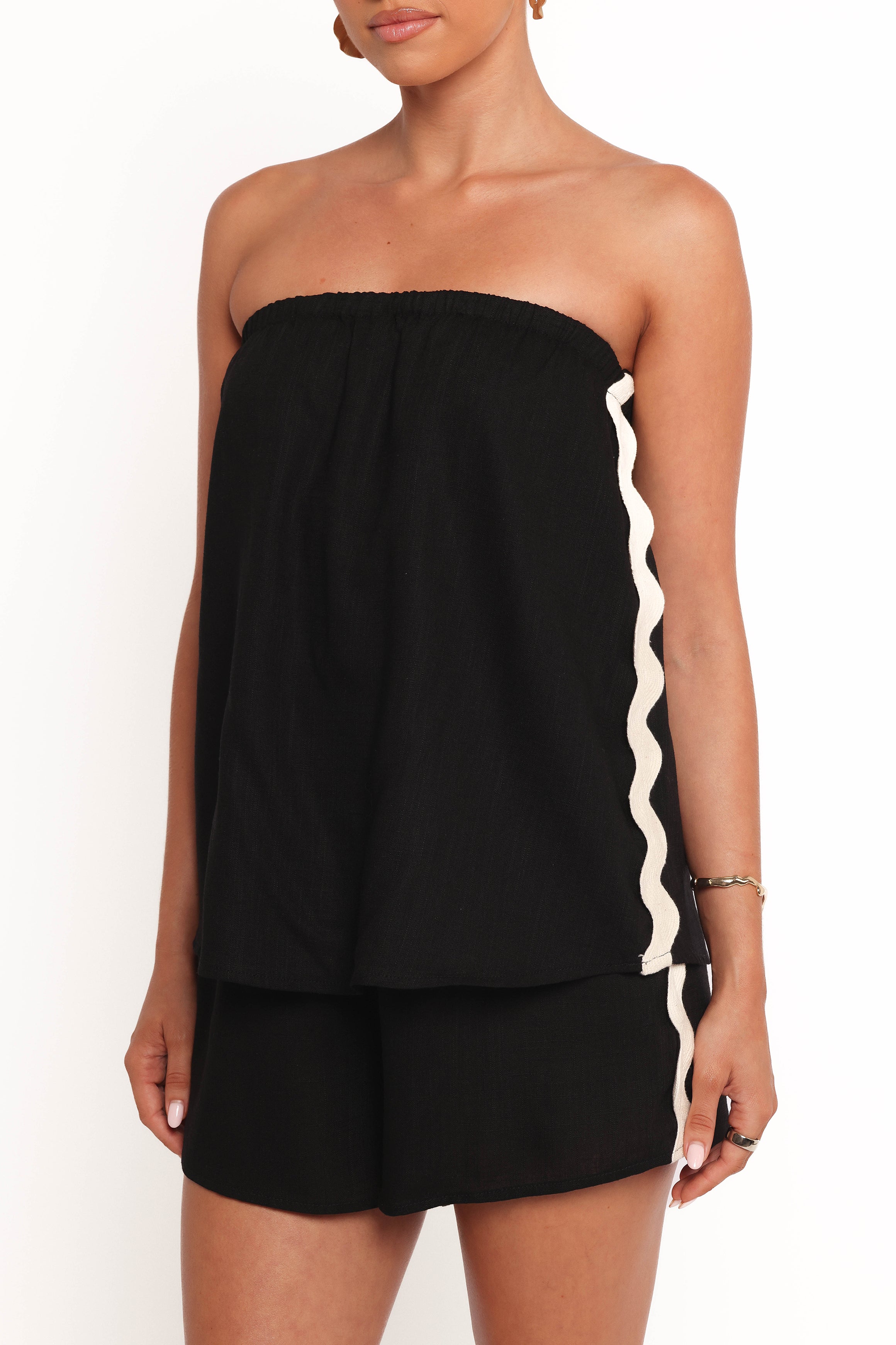 Kristia Strapless Romper - Black