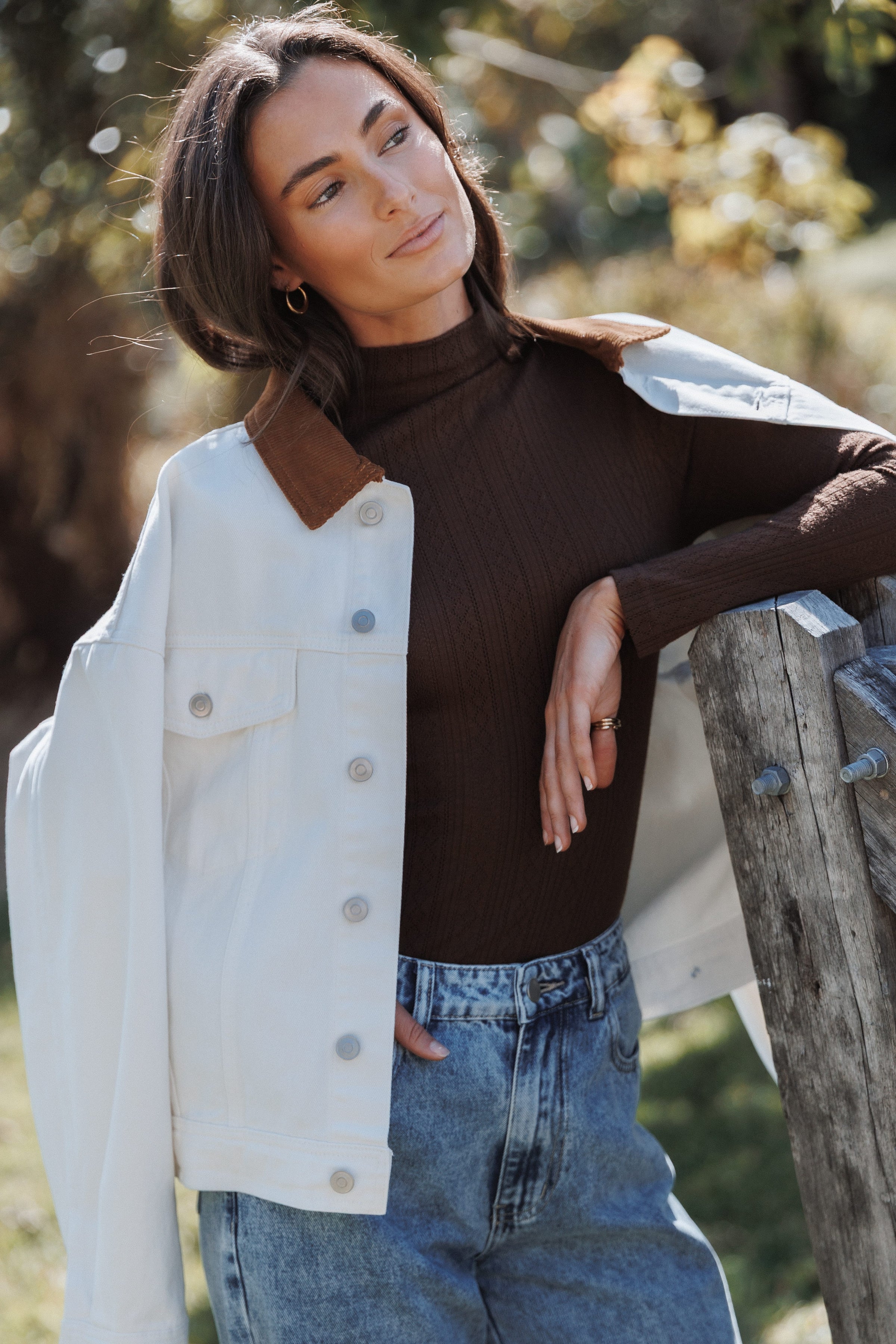 Larosa Denim Jacket - Ivory