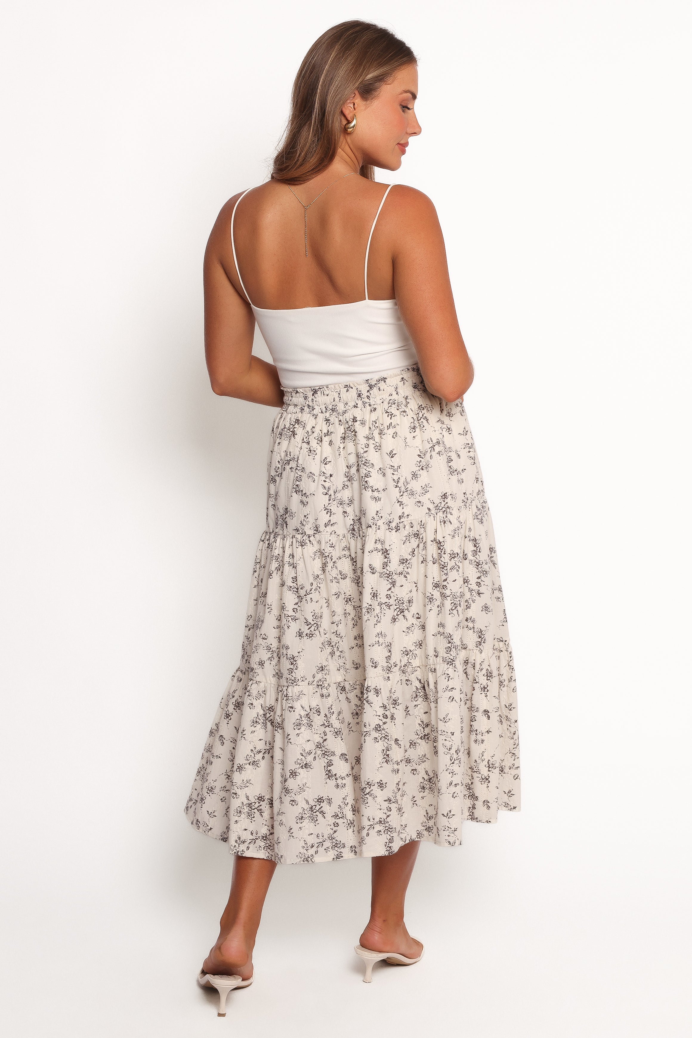 Lennon Maxi Skirt - Brown Ivory