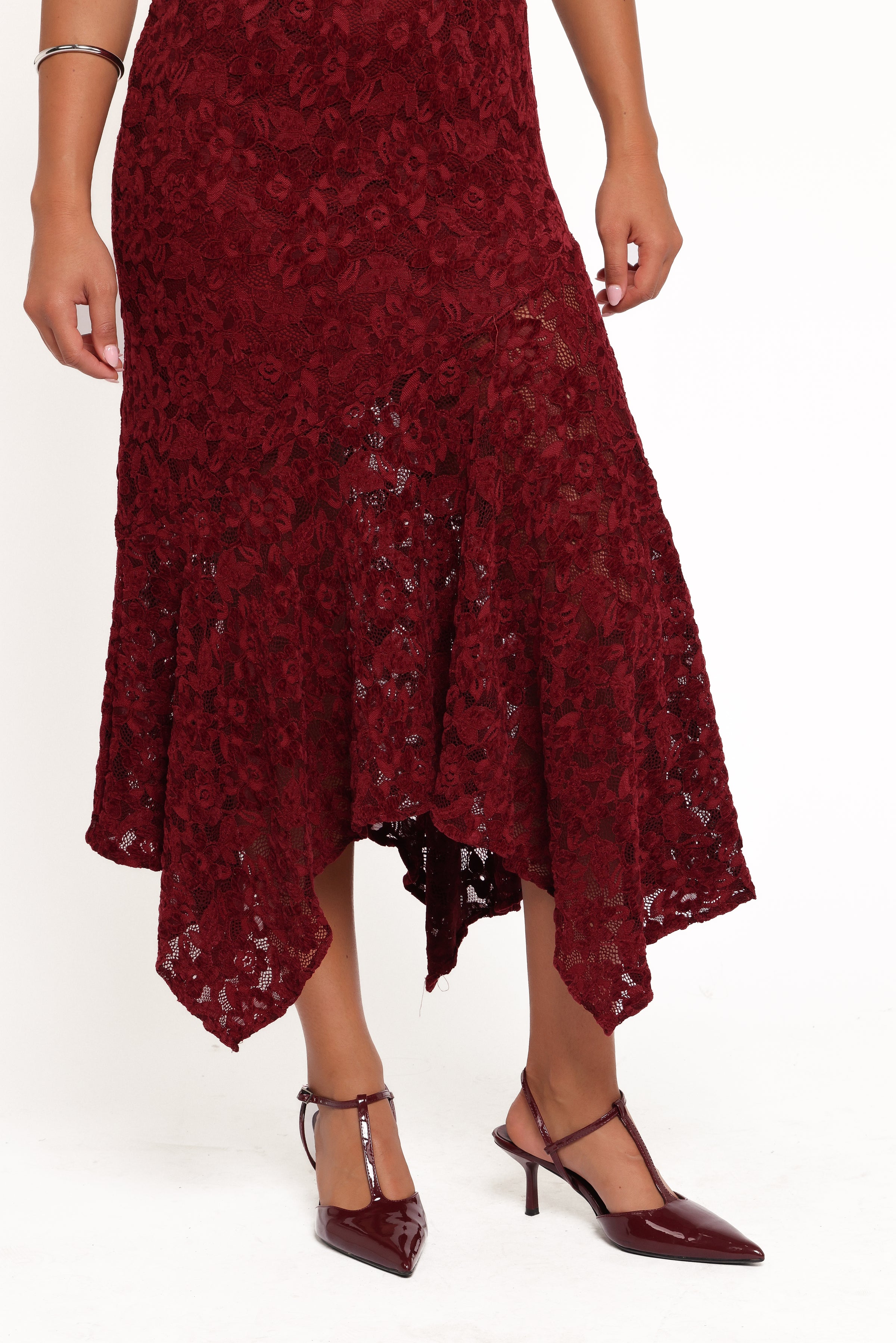 Lorde Midi Dress - Burgundy Lace
