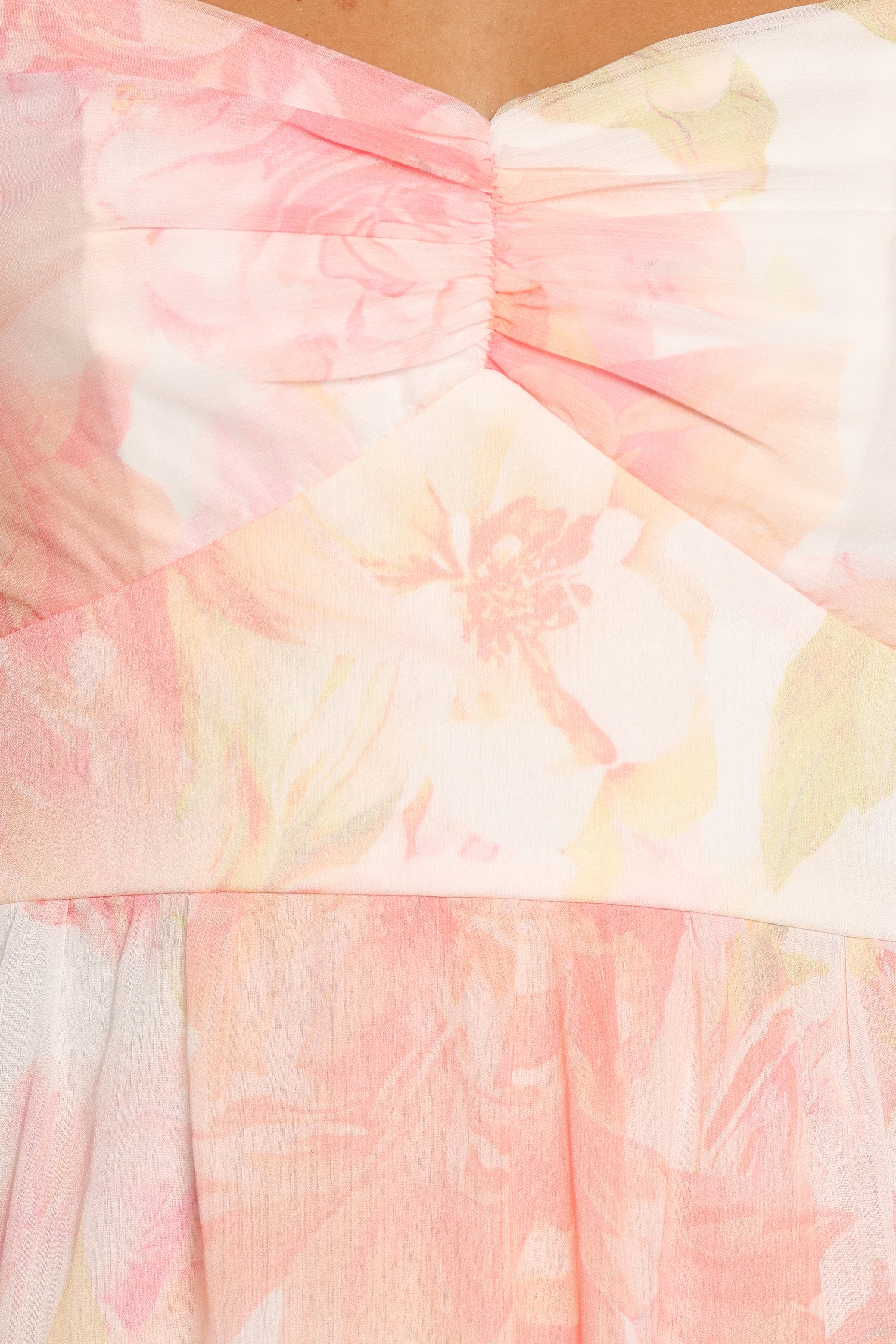 Lumis Midi Dress - Peach Floral