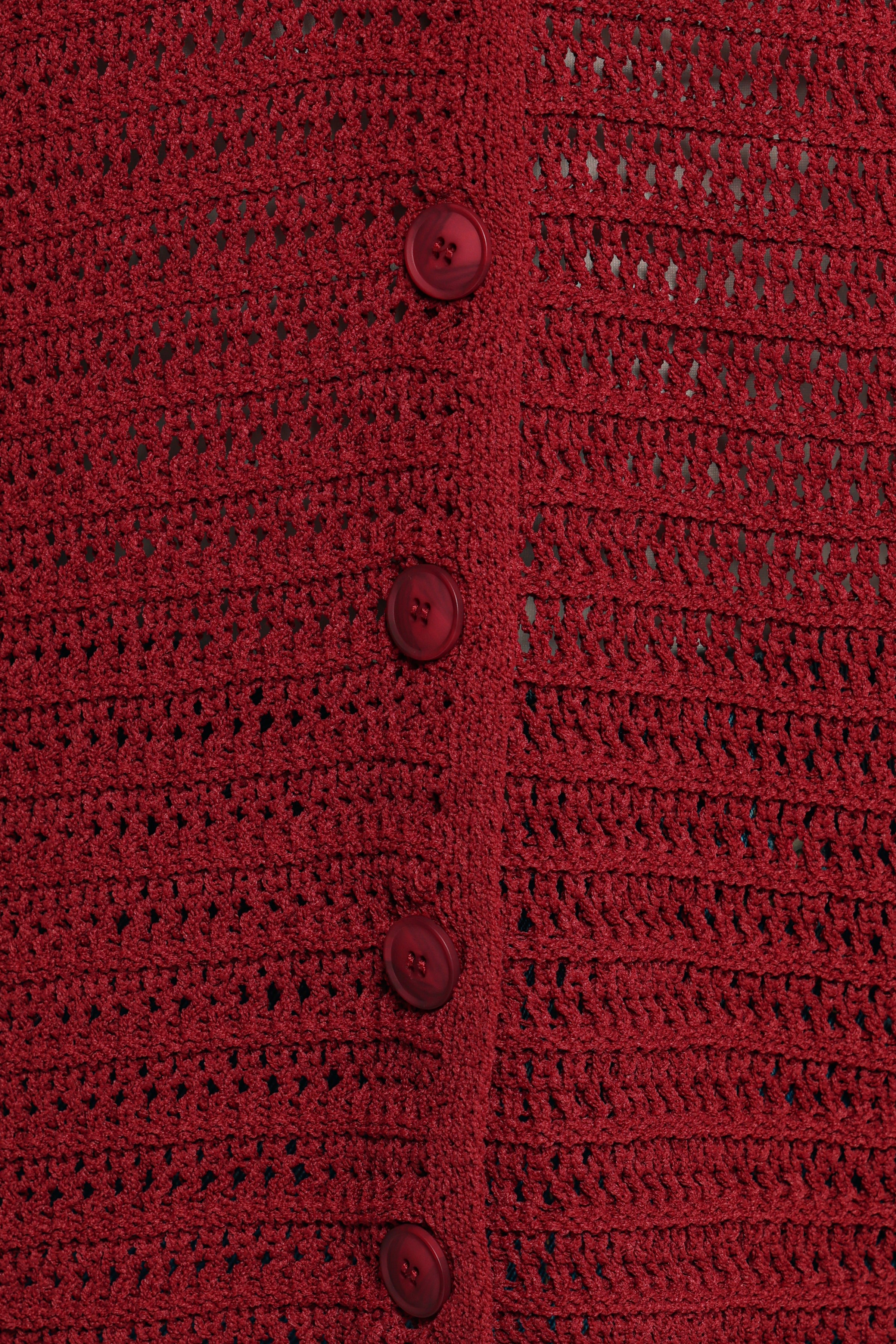 Lyra Large Collar Cardigan - Burgundy