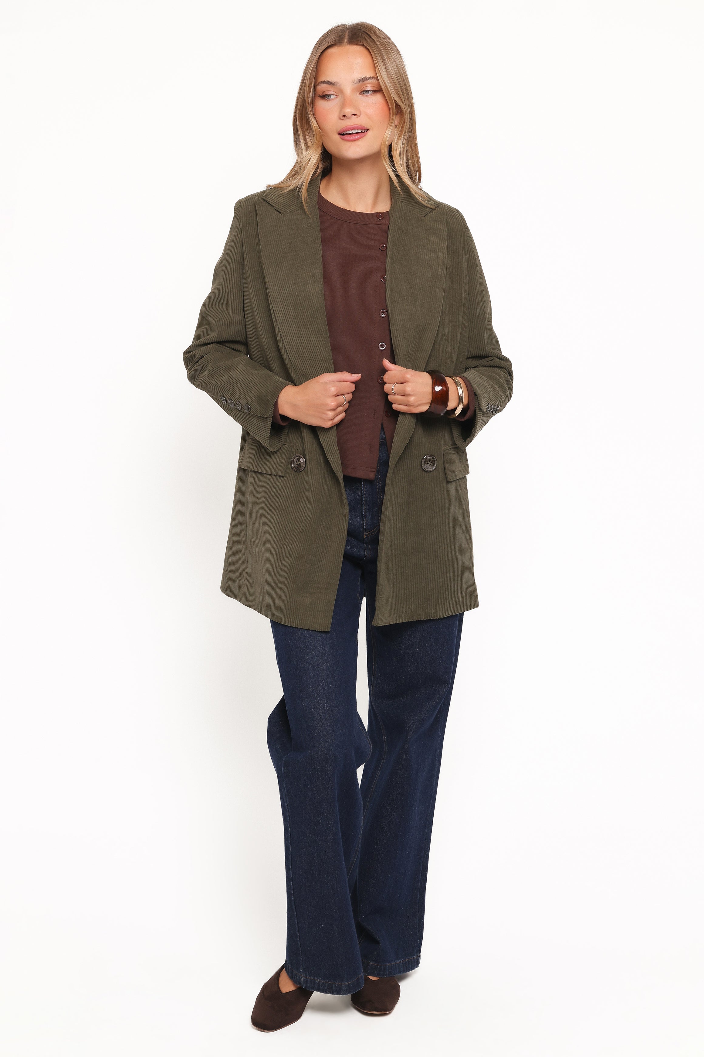 Madi Corduroy Blazer - Olive