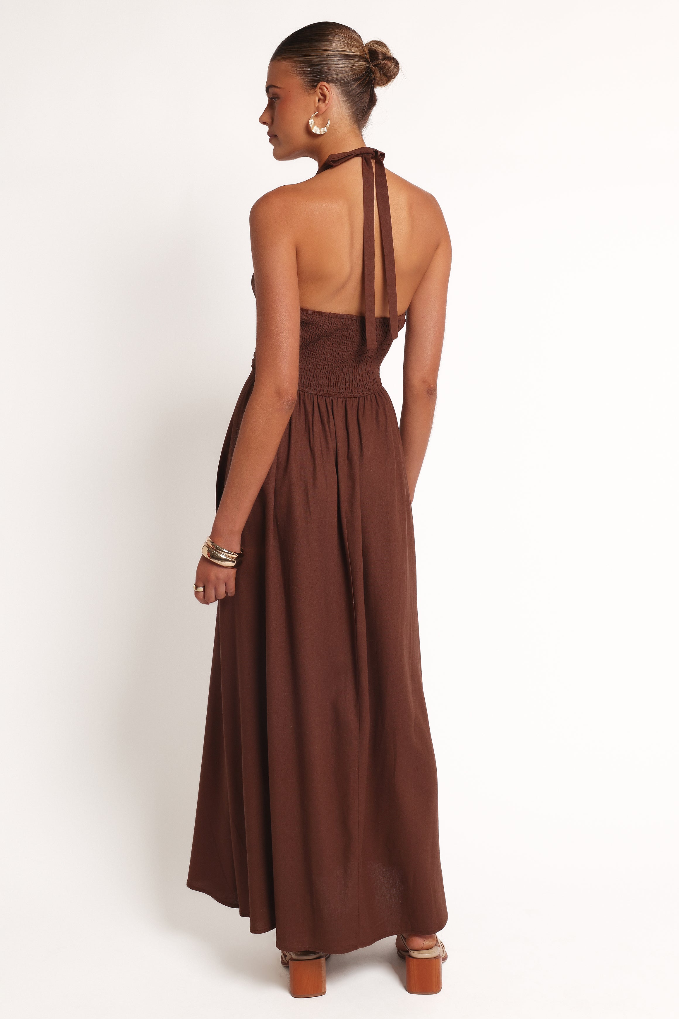 Marie Halterneck Maxi Dress - Chocolate