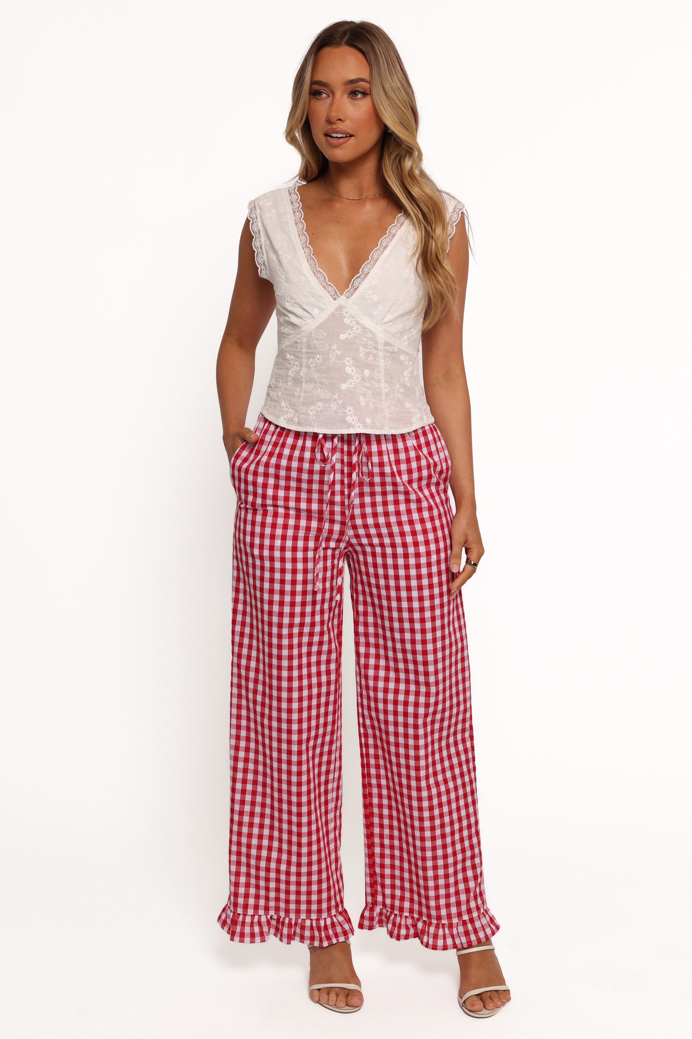 Marina Pant - Red Gingham