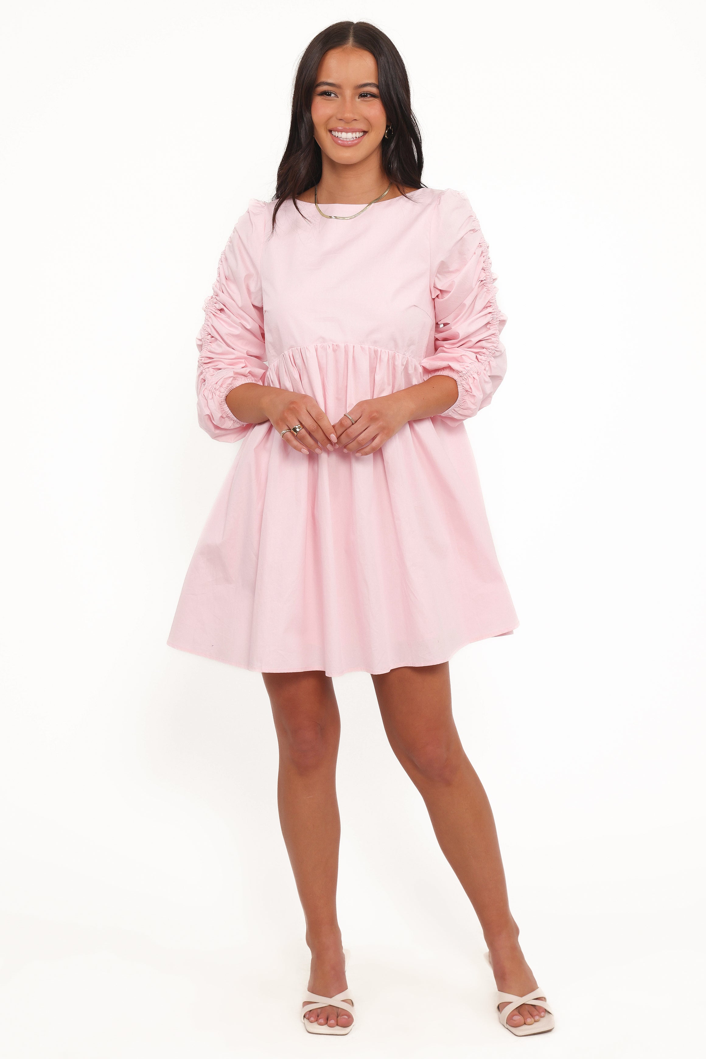 Micaela Long Sleeve Mini Dress - Pink