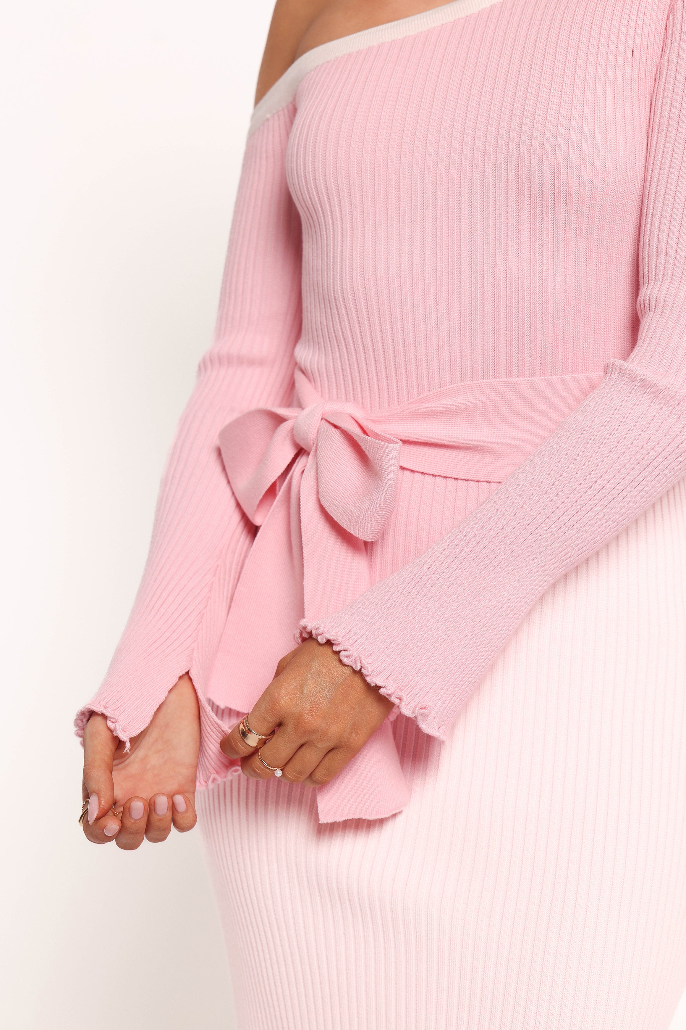 Milan Off Shoulder Midi Dress - Pink
