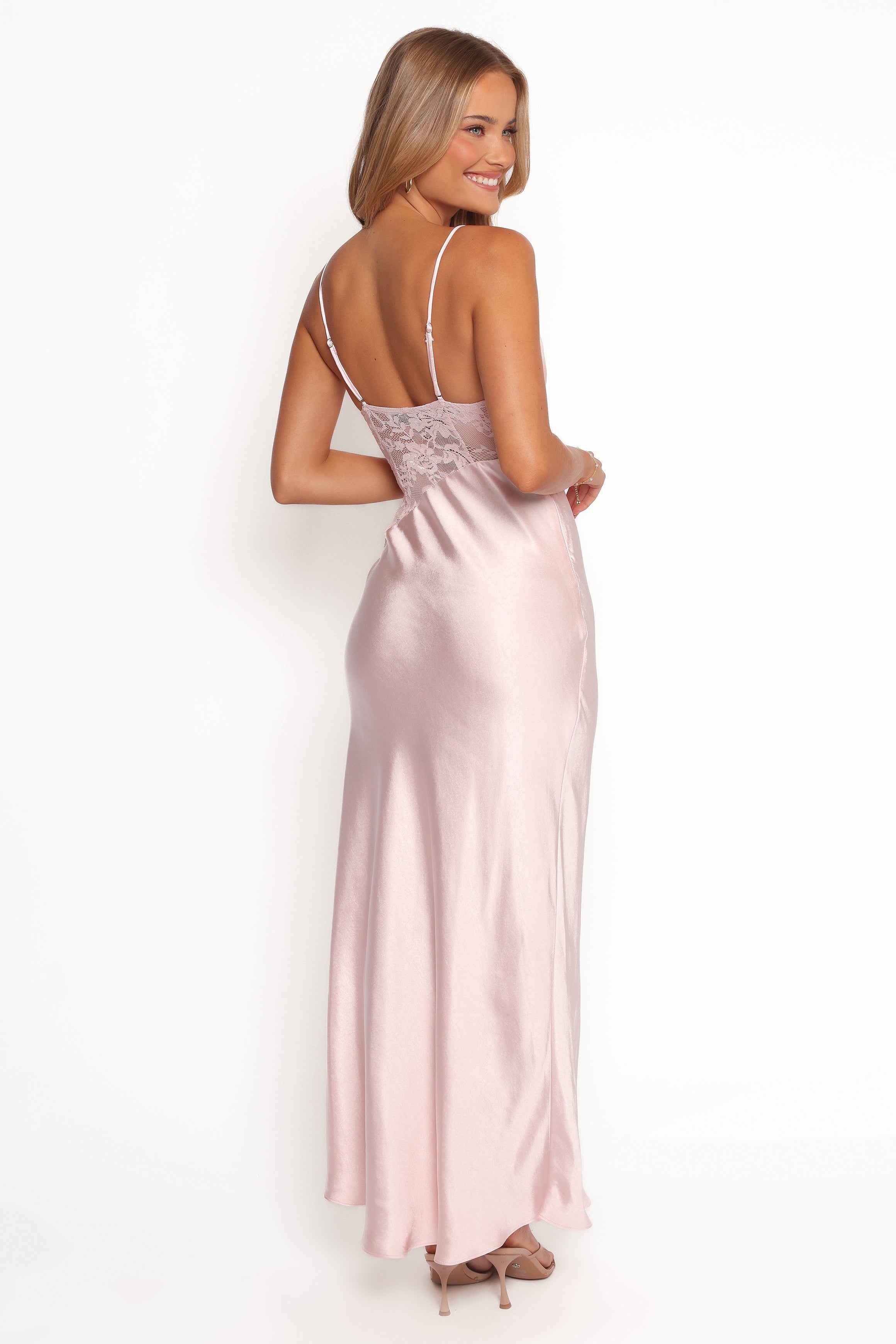 Milla Maxi Lace Dress - Pale Pink