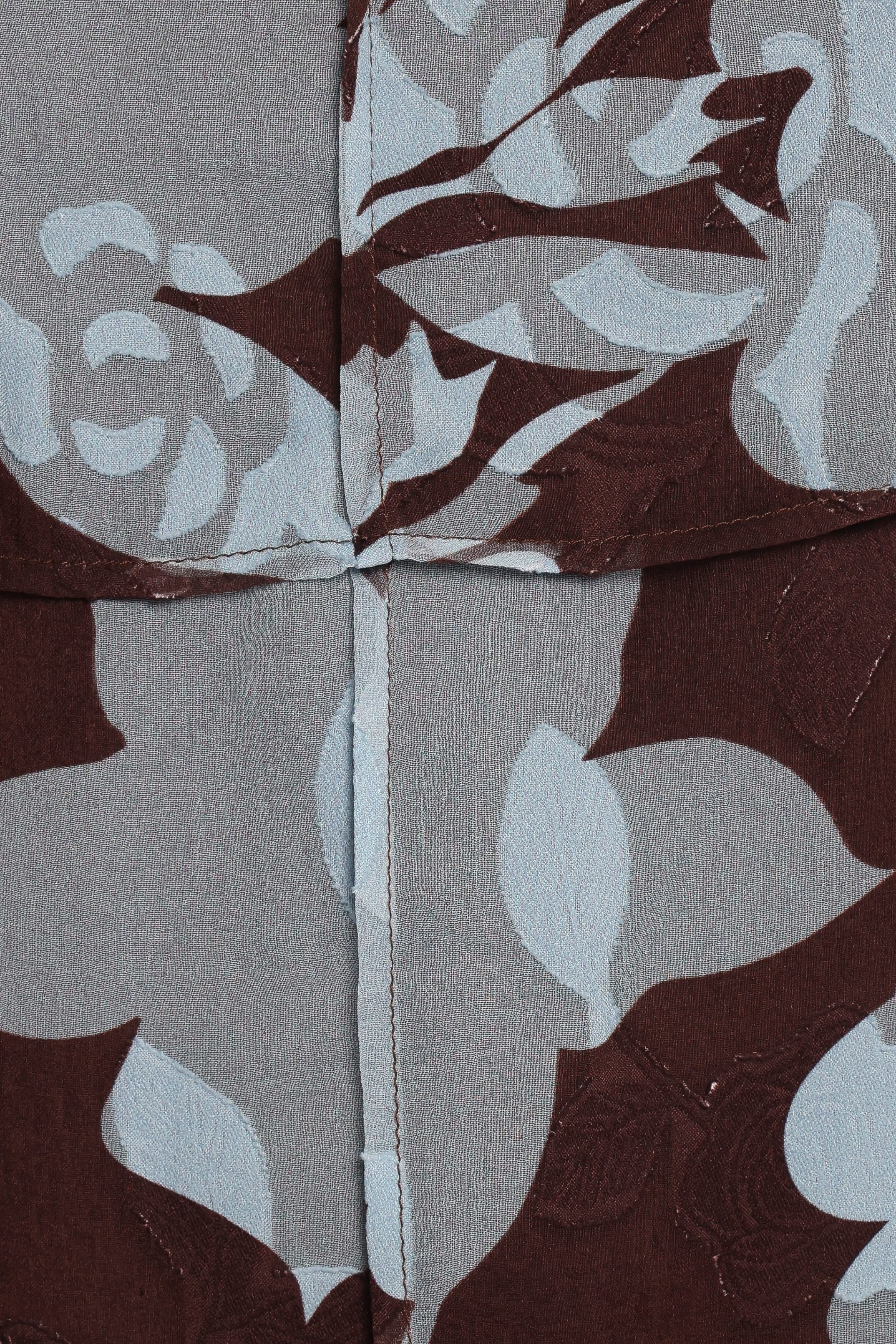 Minny Tie Detail Top - Blue Floral Burnout