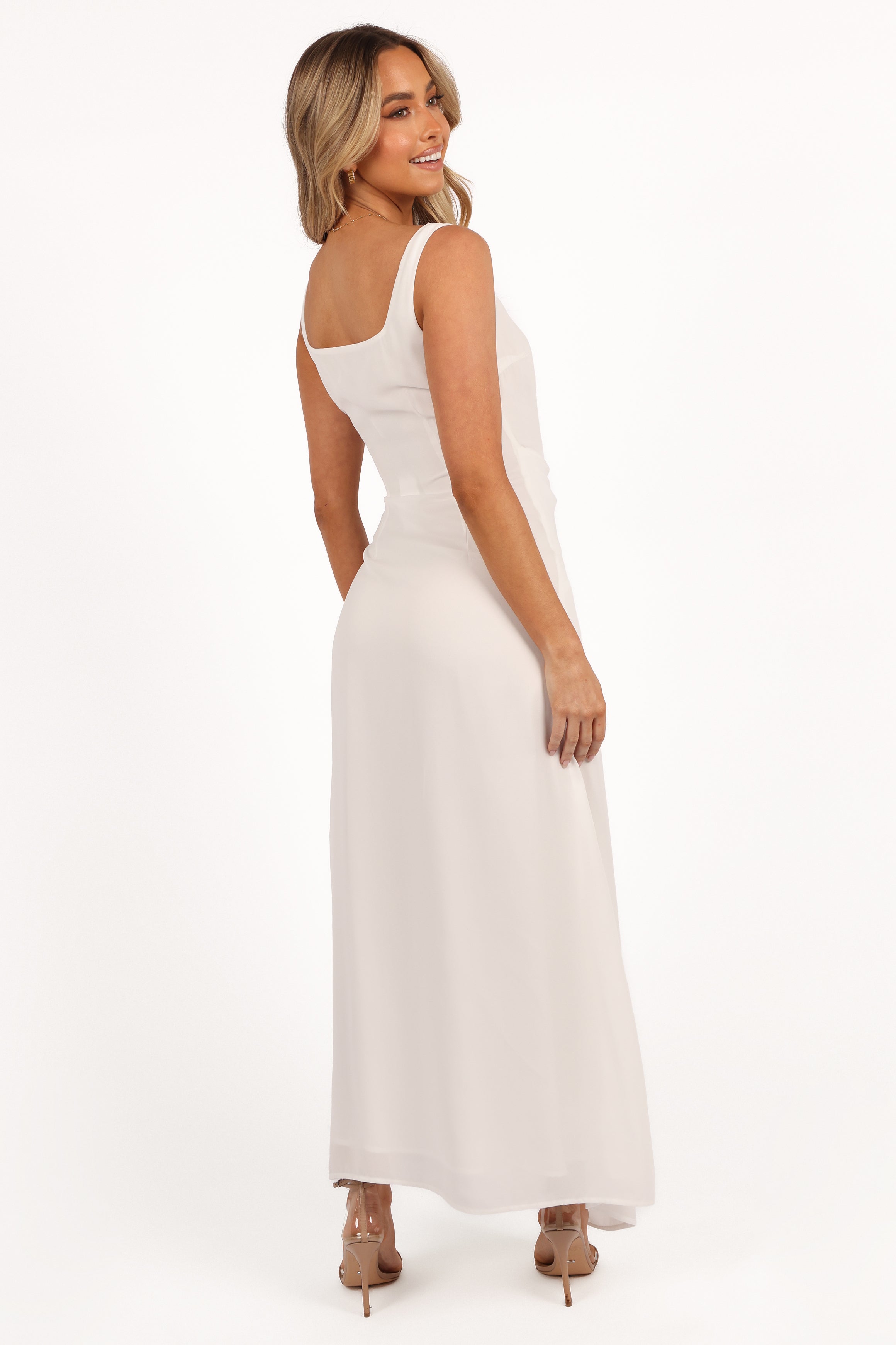 Nadea Faux Wrap Maxi Dress - White