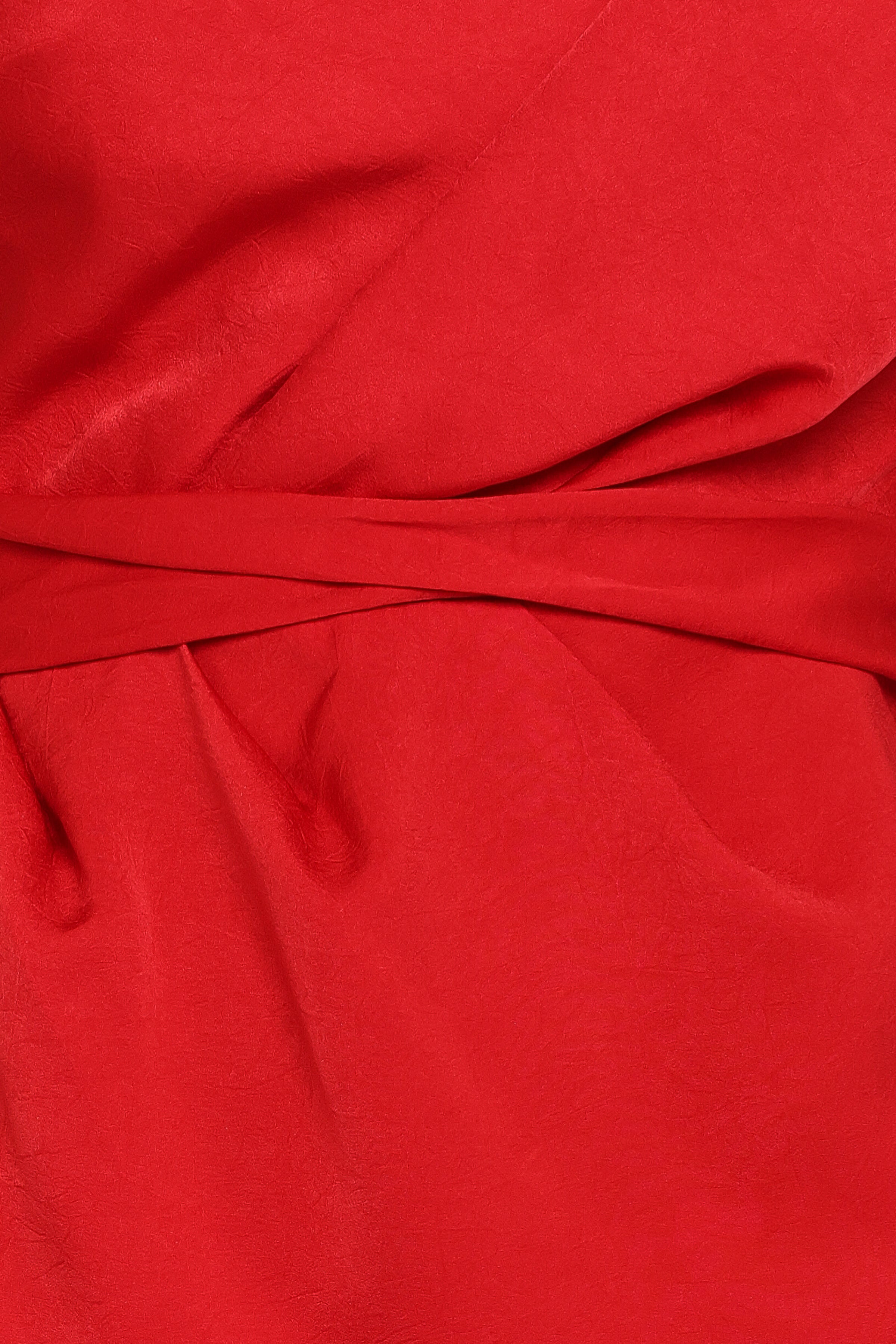 Nadia One Shoulder Maxi Dress - Red Jacquard Satin