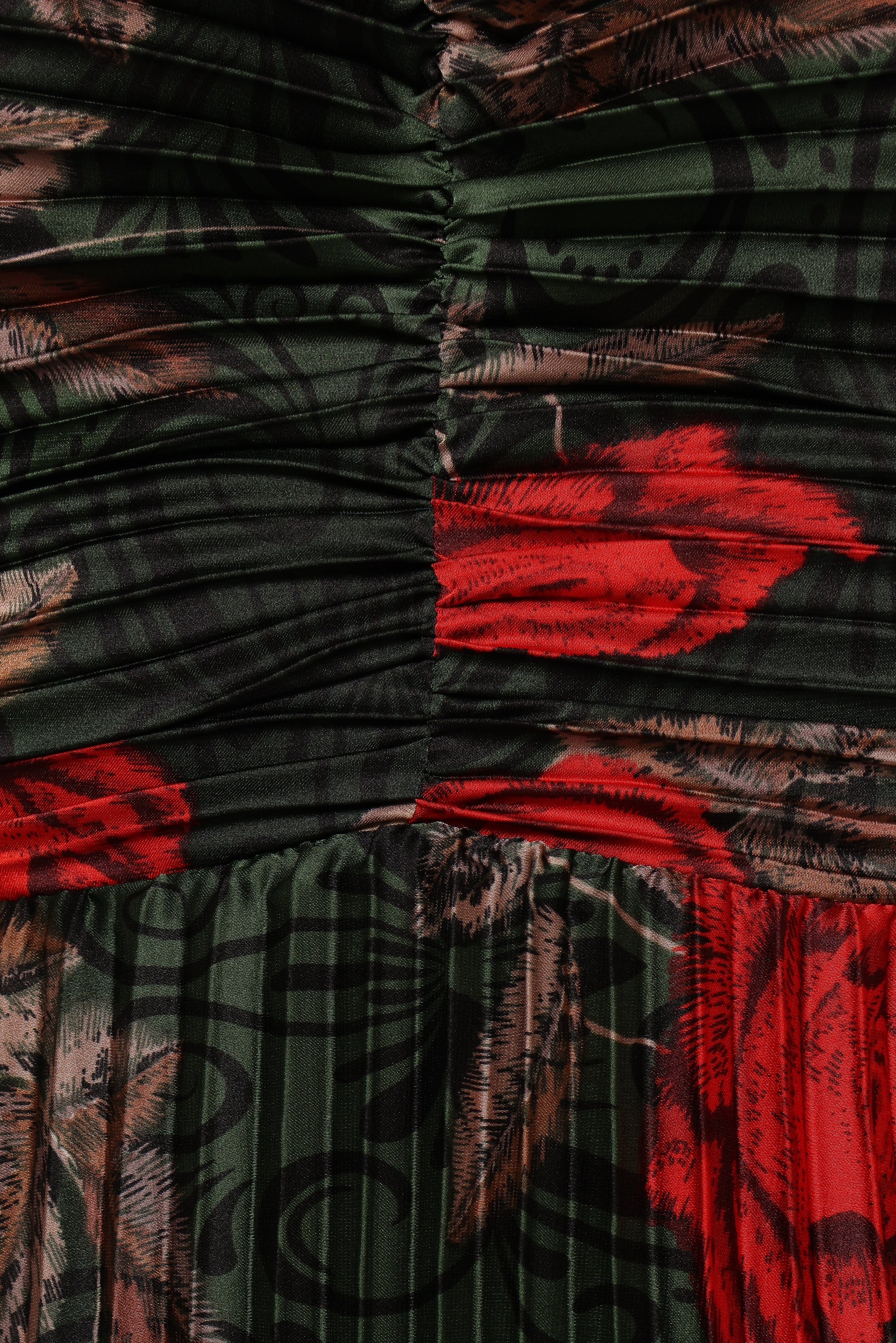 Naira Pleated Maxi Dress - Green Floral