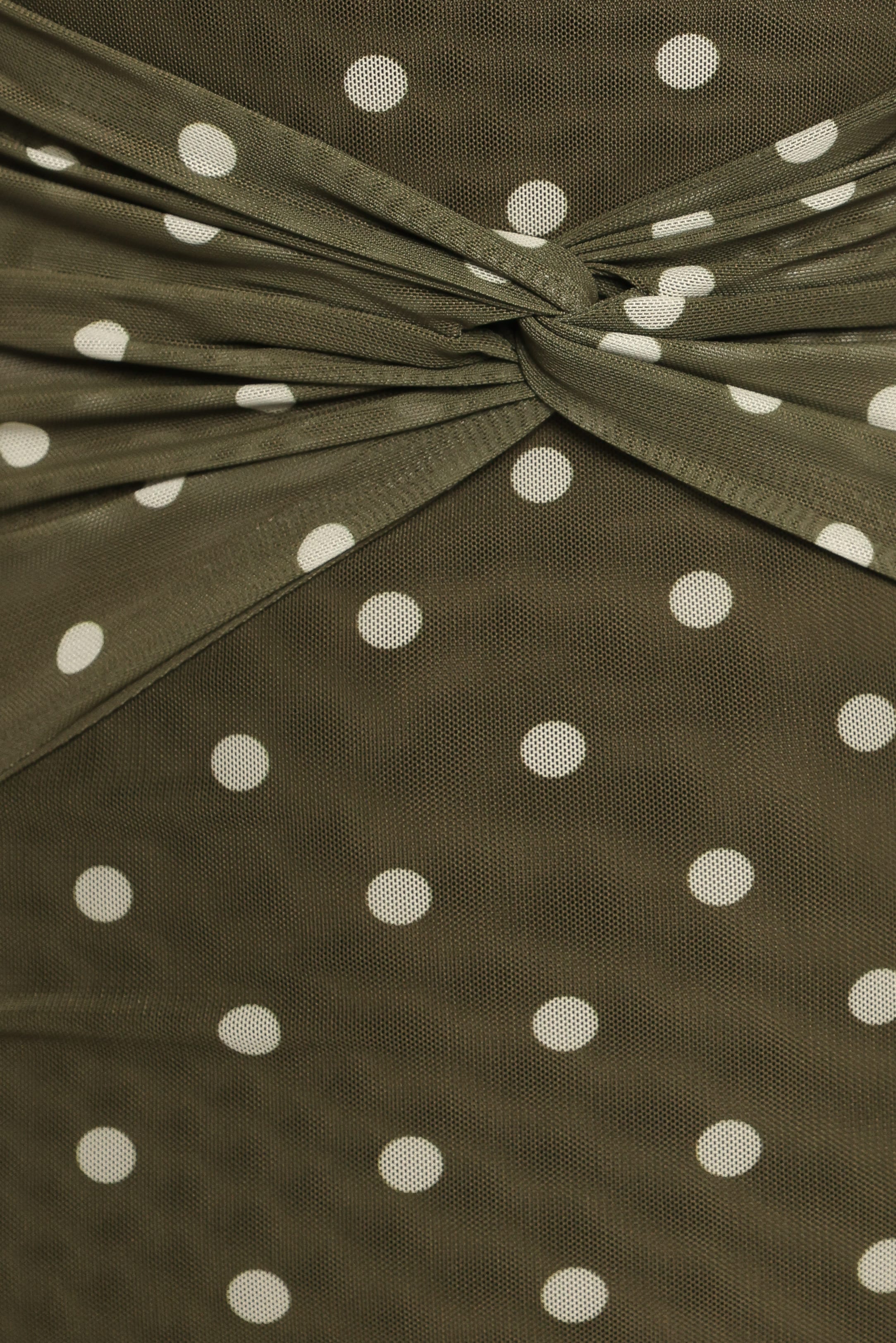 Nash Long Sleeve Dress - Olive Green Polka Dot