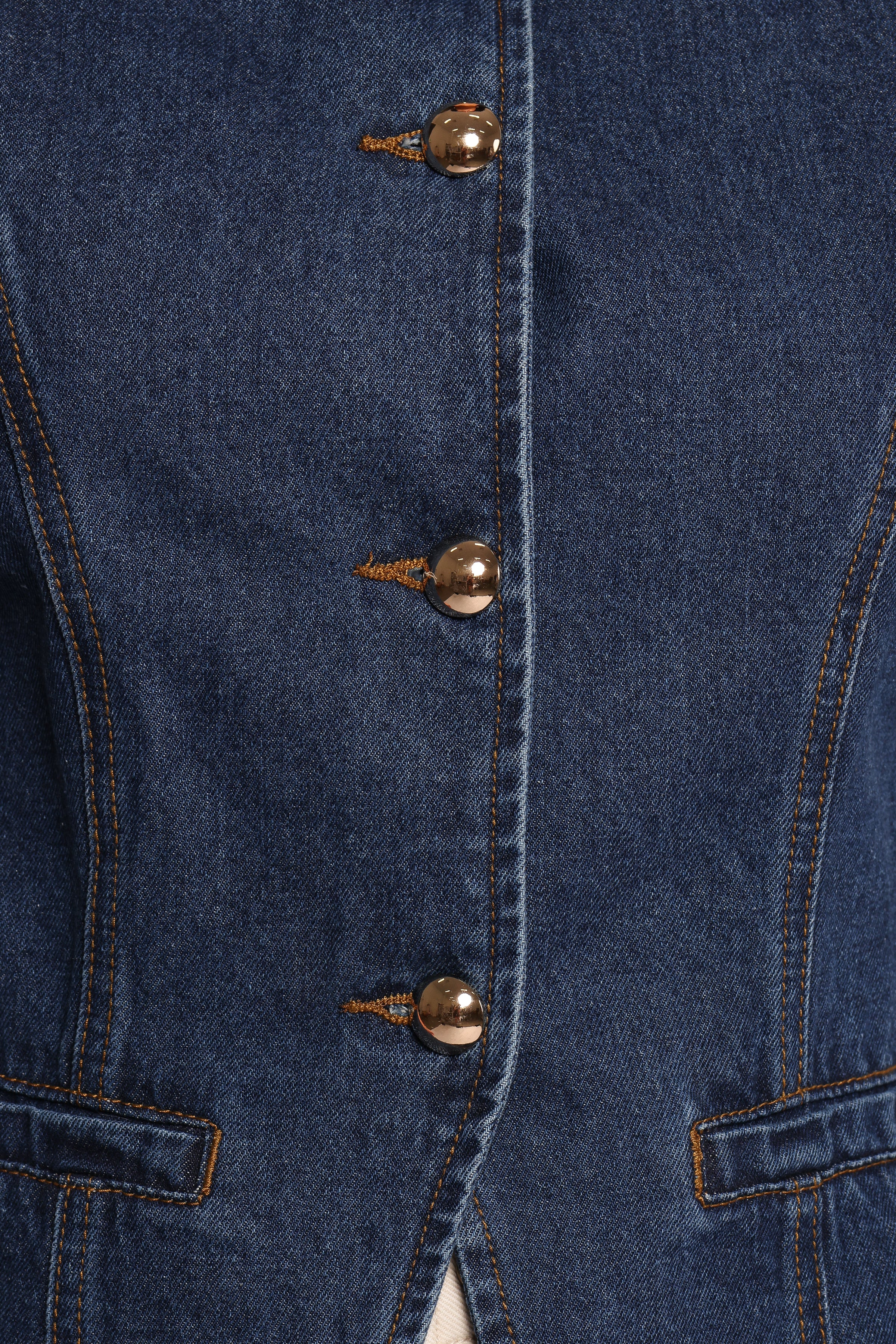 Nessa Denim Vest - Blue