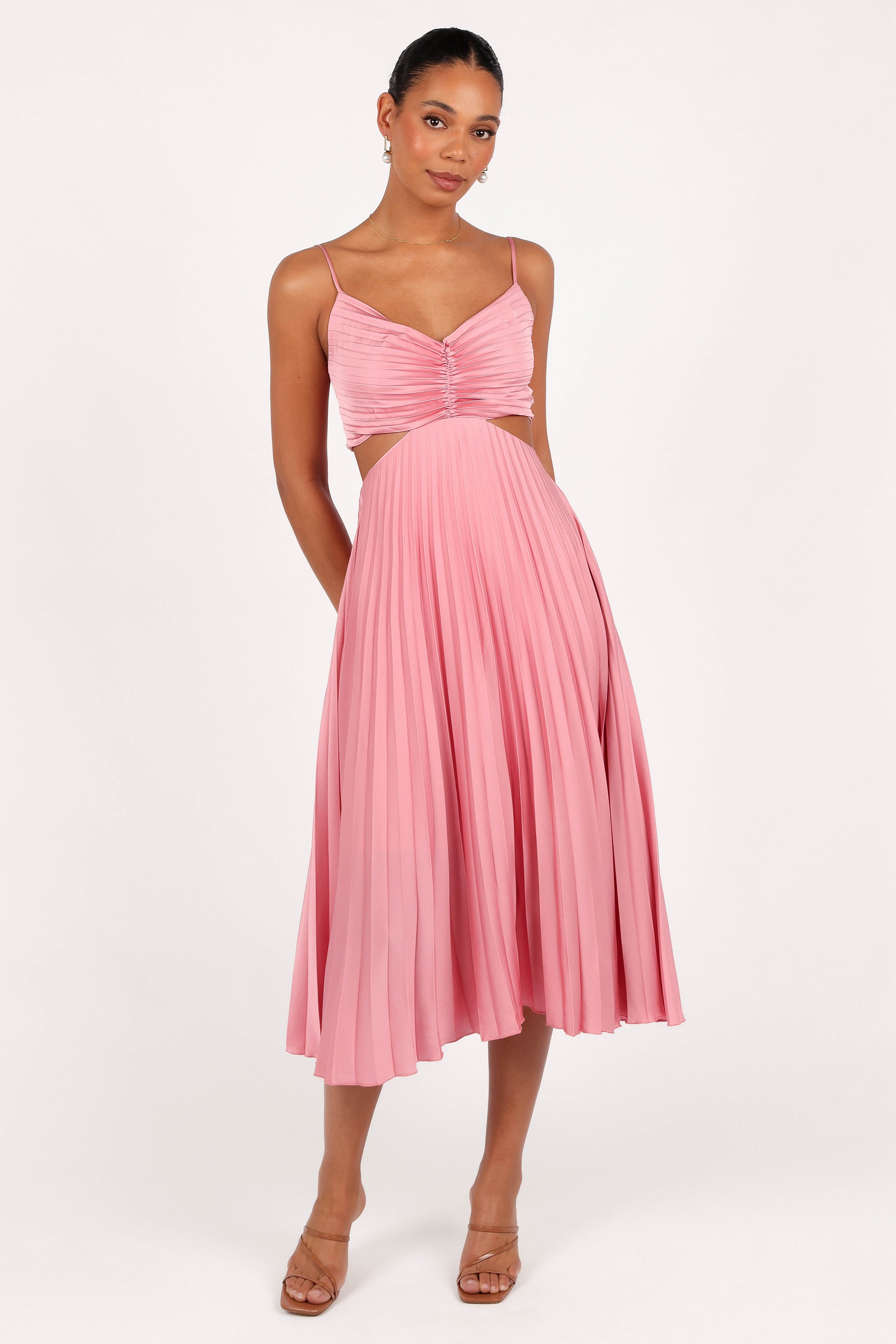 Niamh Midi Dress - Poppy Pink