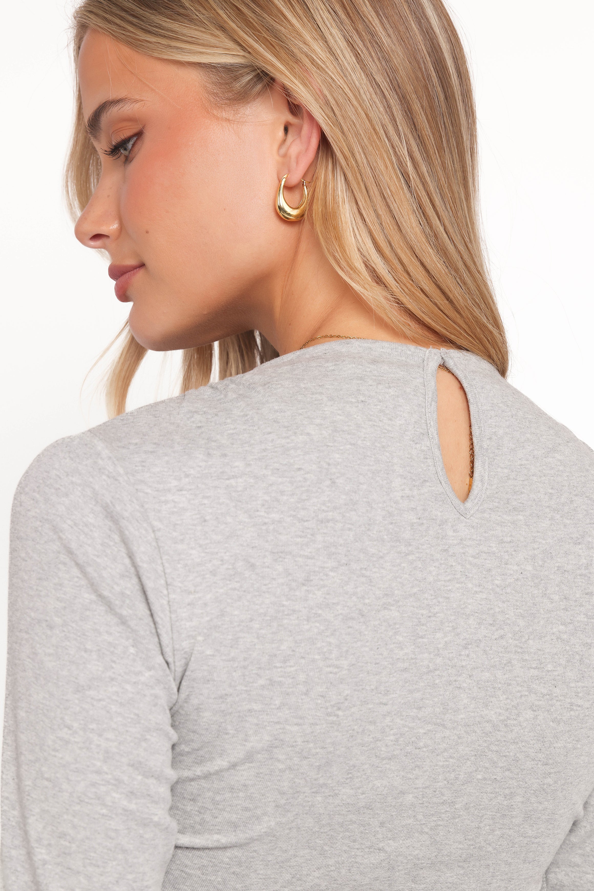 Nissa Long Sleeve Top - Heather Grey