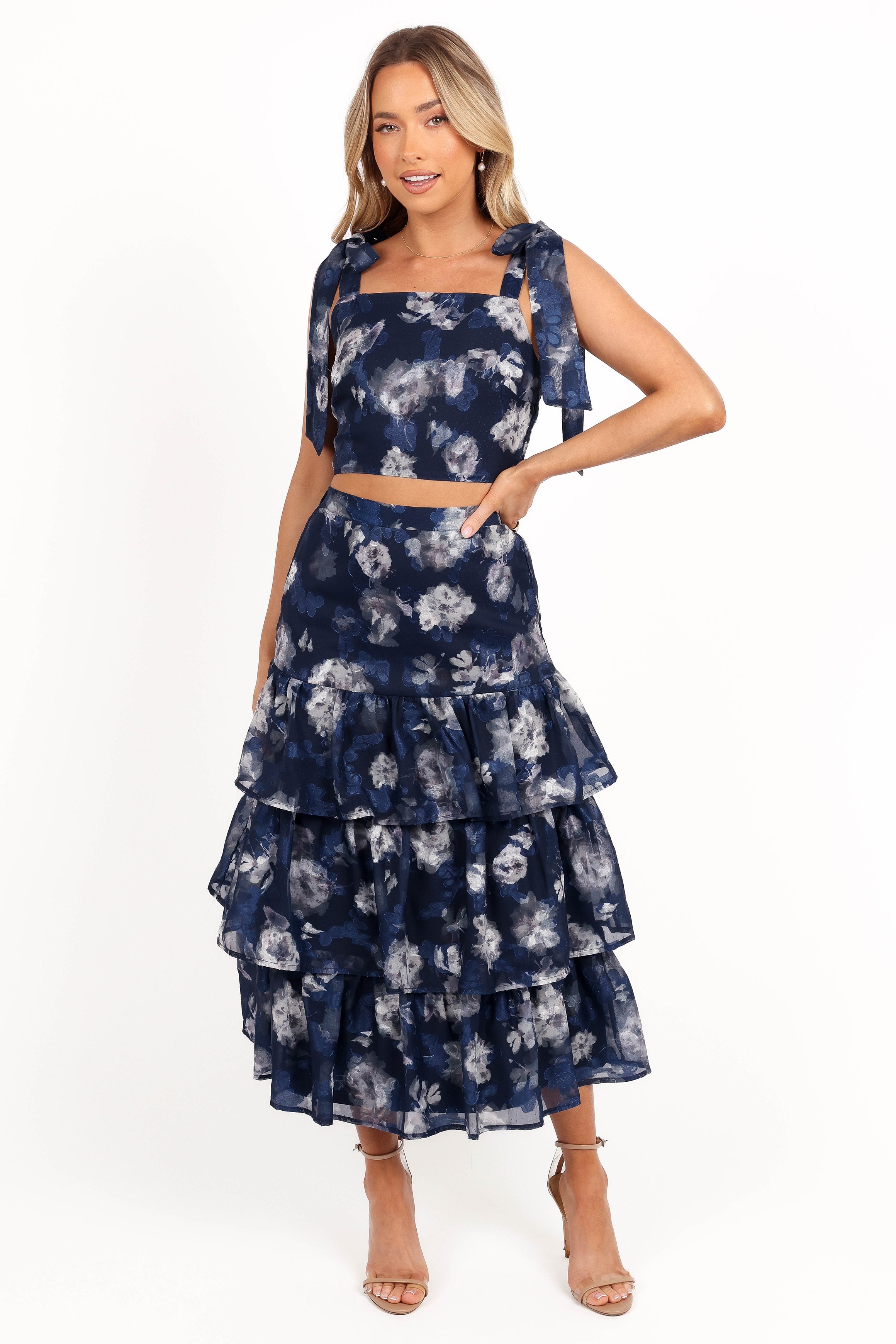 Olivia Two Piece Set - Navy Floral
