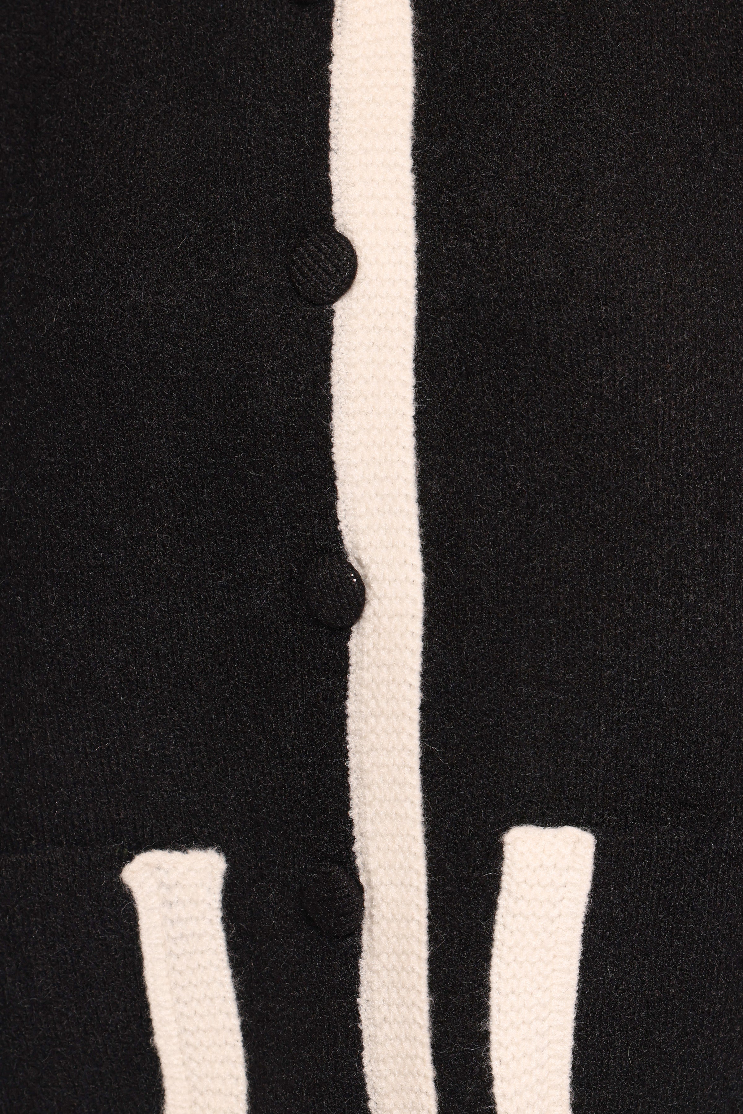 Orabelle Contrast Hem Cardigan - Black