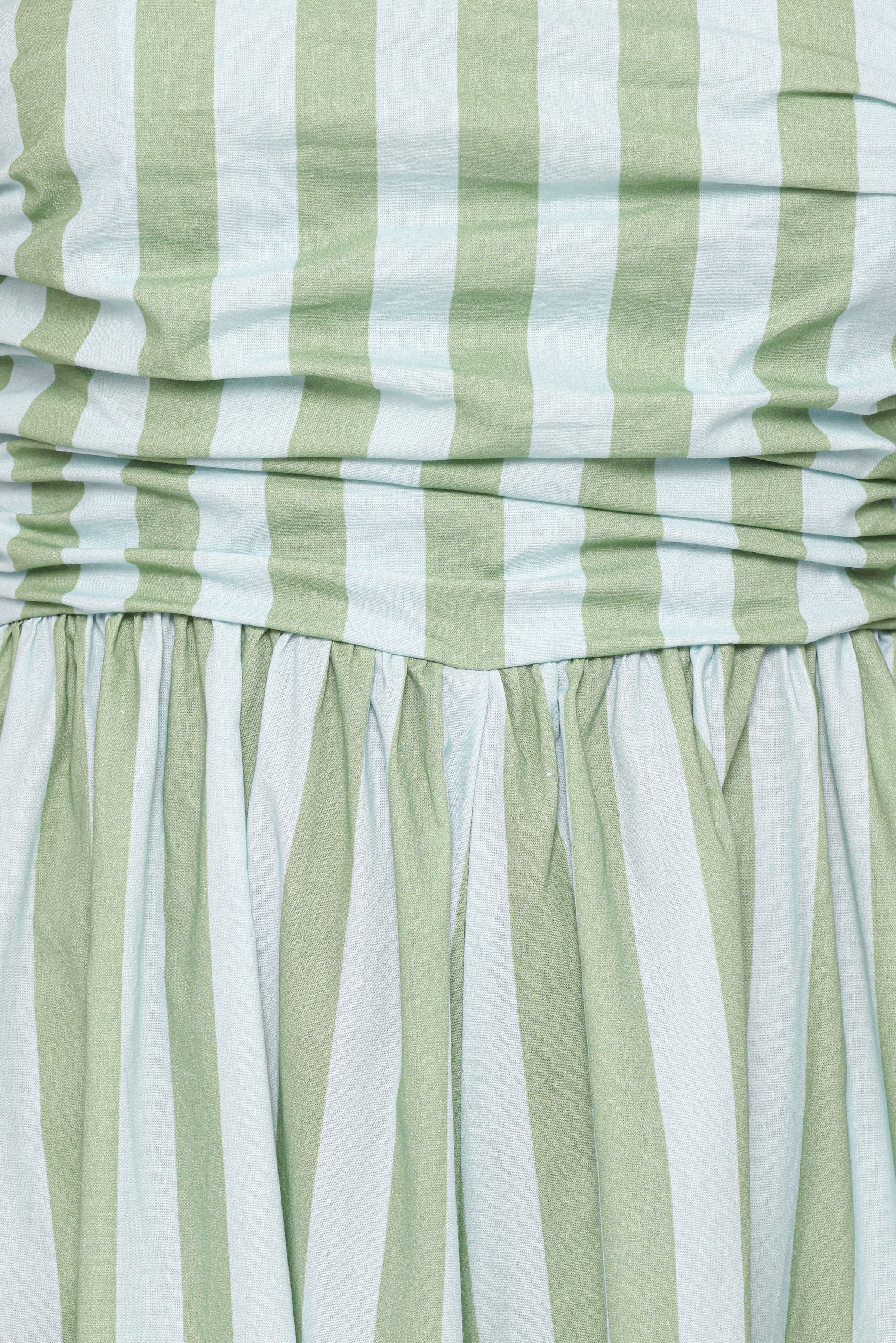 Paige Strapless Jumpsuit - Blue/Green Stripe