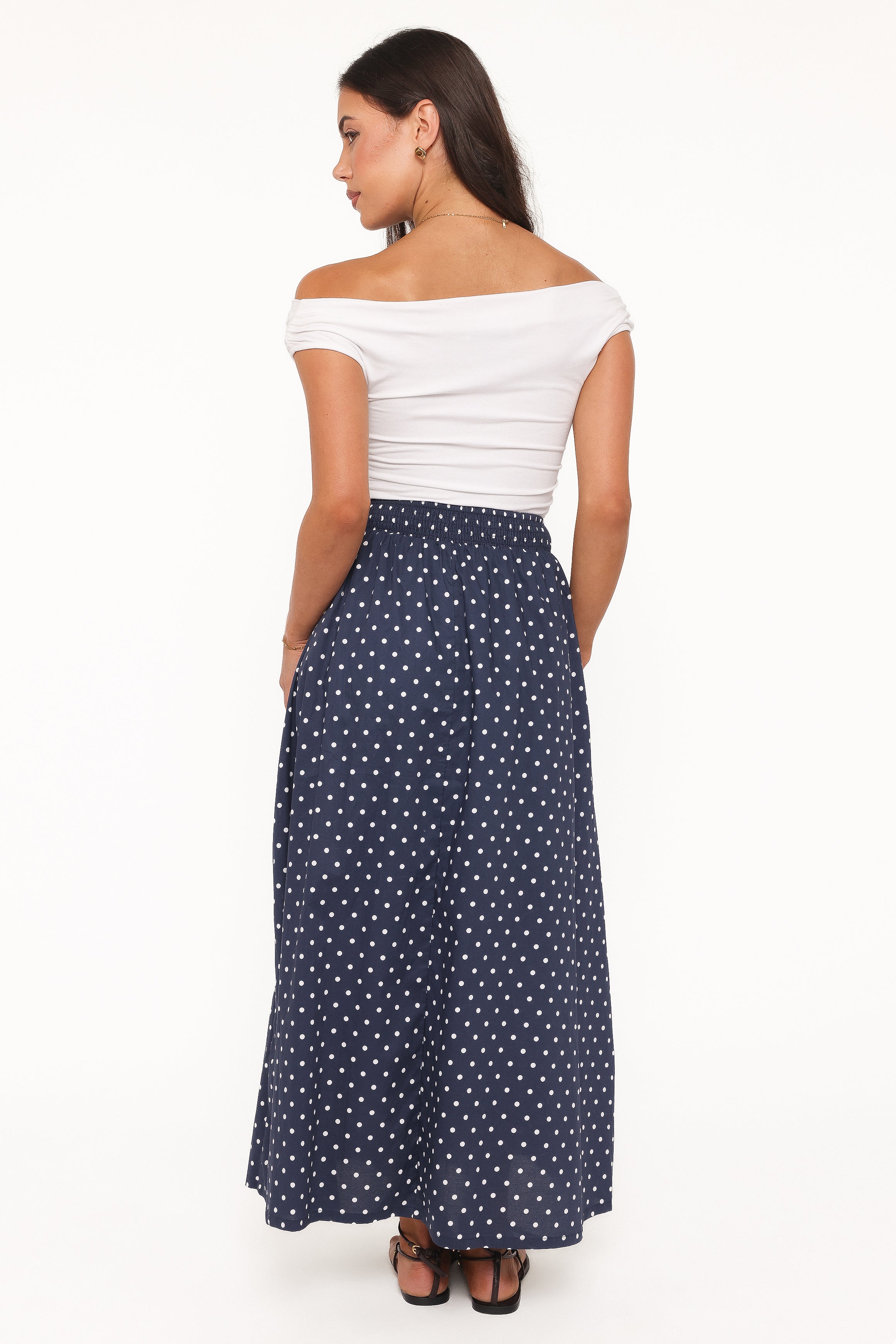 Paula Tie Waist Maxi Skirt - Navy