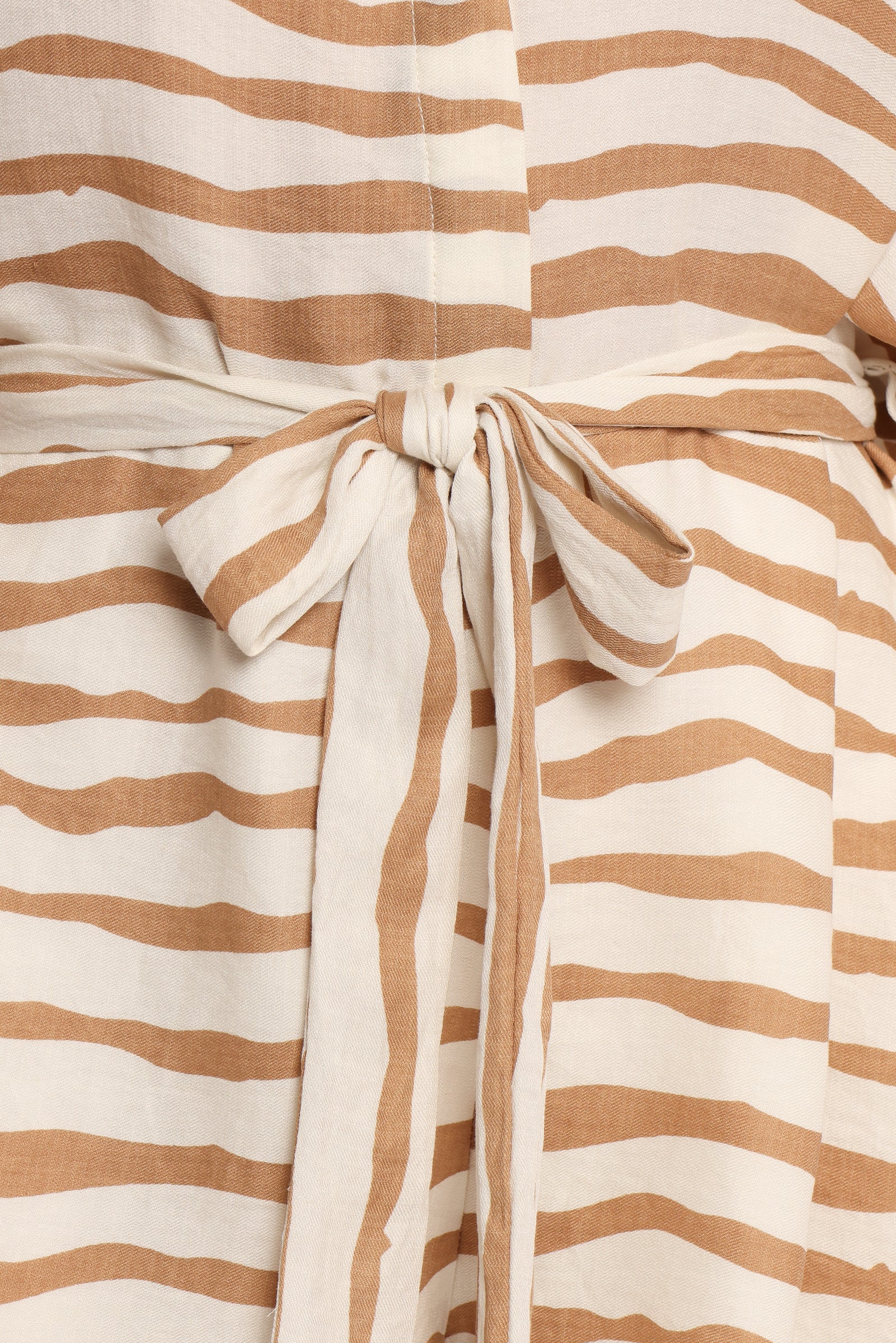 Peppiatt Batwing Romper - Tan Stripe