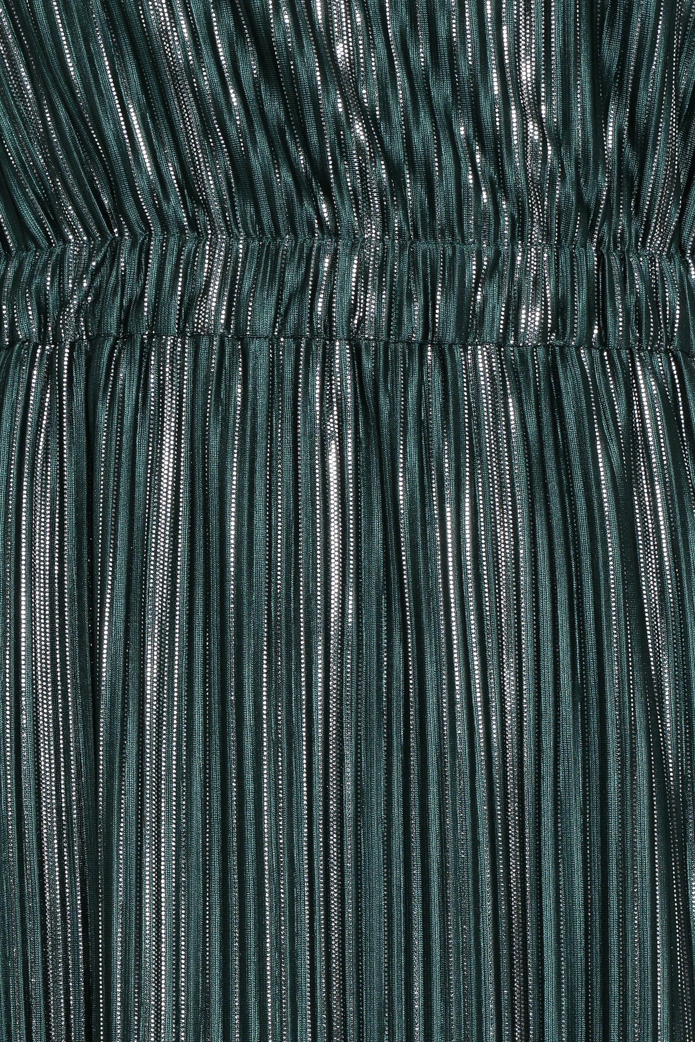 Pontee One Shoulder Pleated Midi Dress - Green