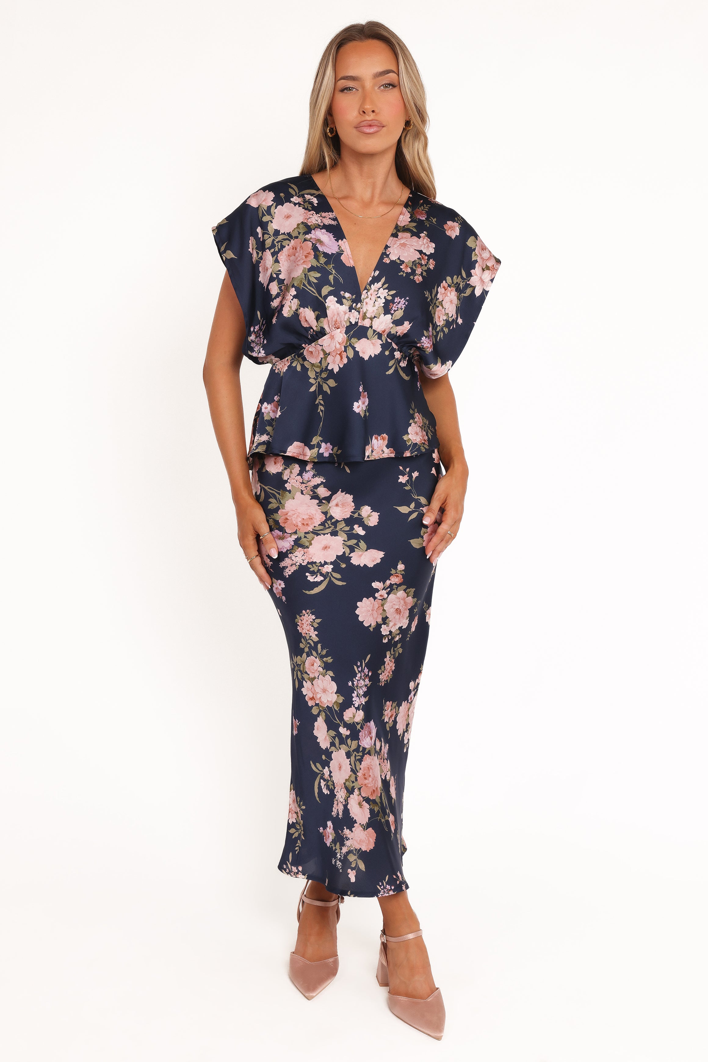Ricki Top - Navy Floral