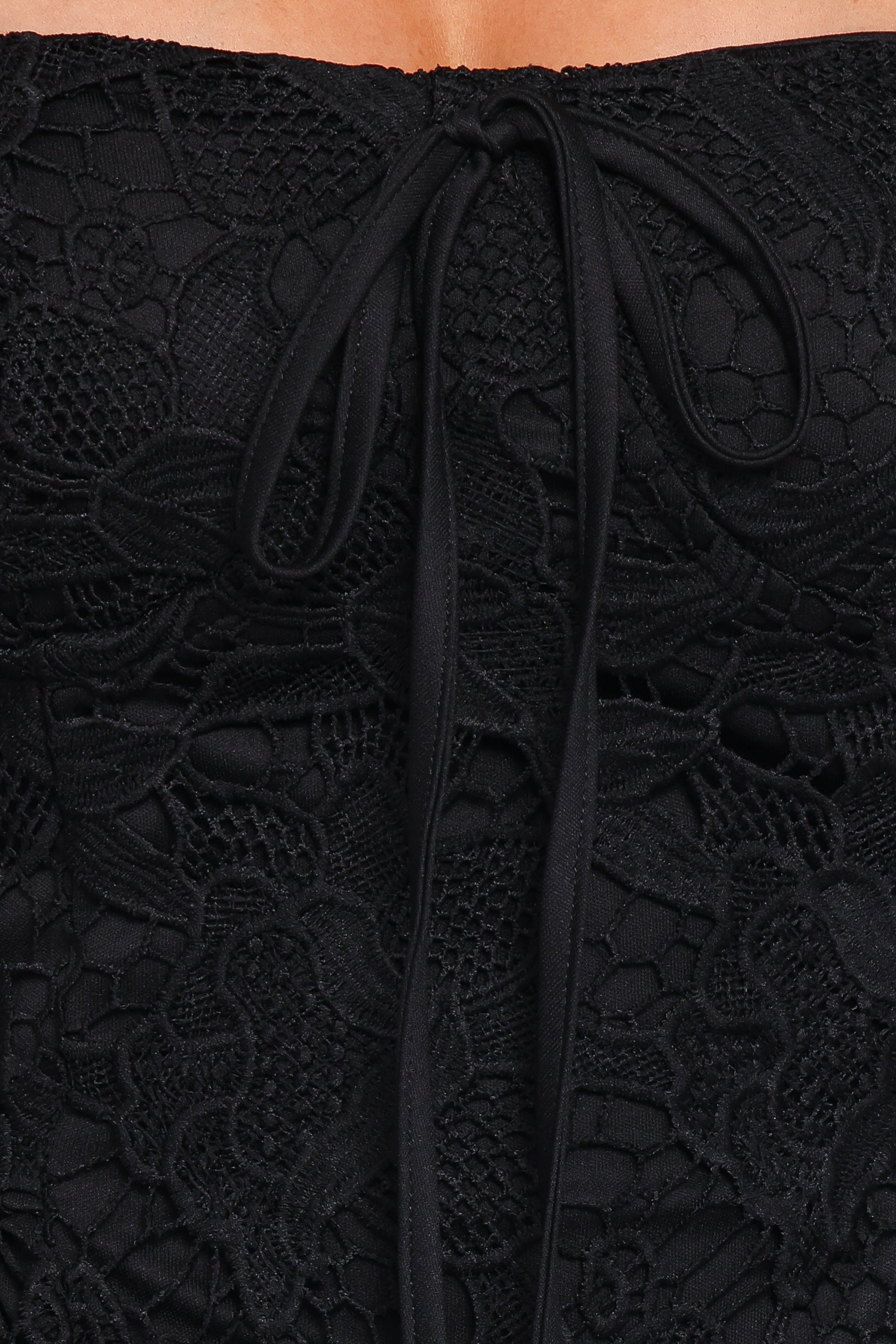 Roselle Lace Mini Dress - Black