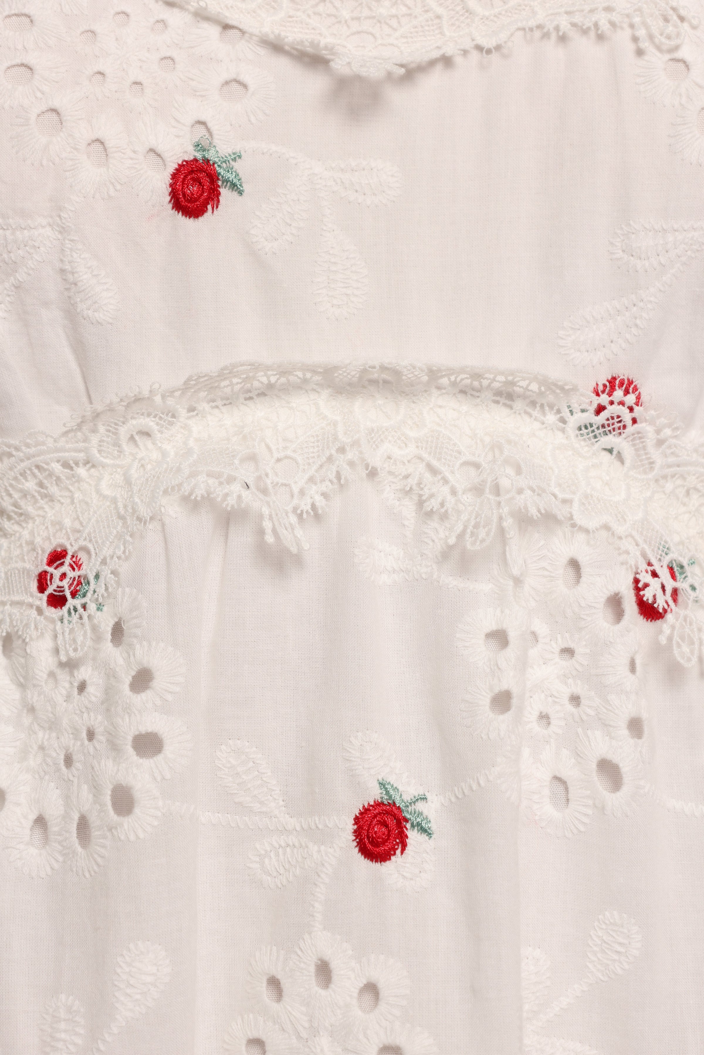 Salli Midi Dress - White/Red