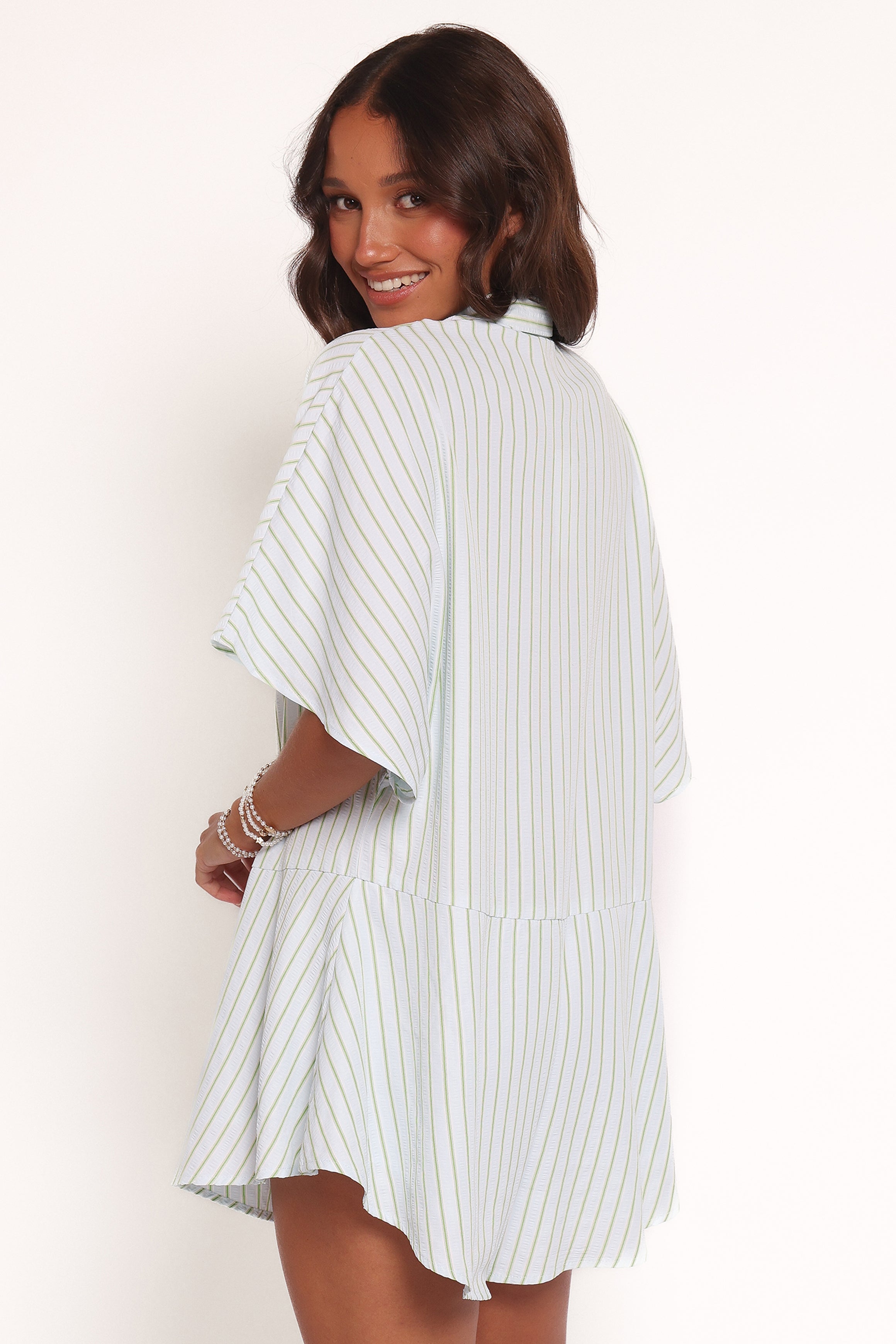 Sebastian Romper - Green Blue Stripe