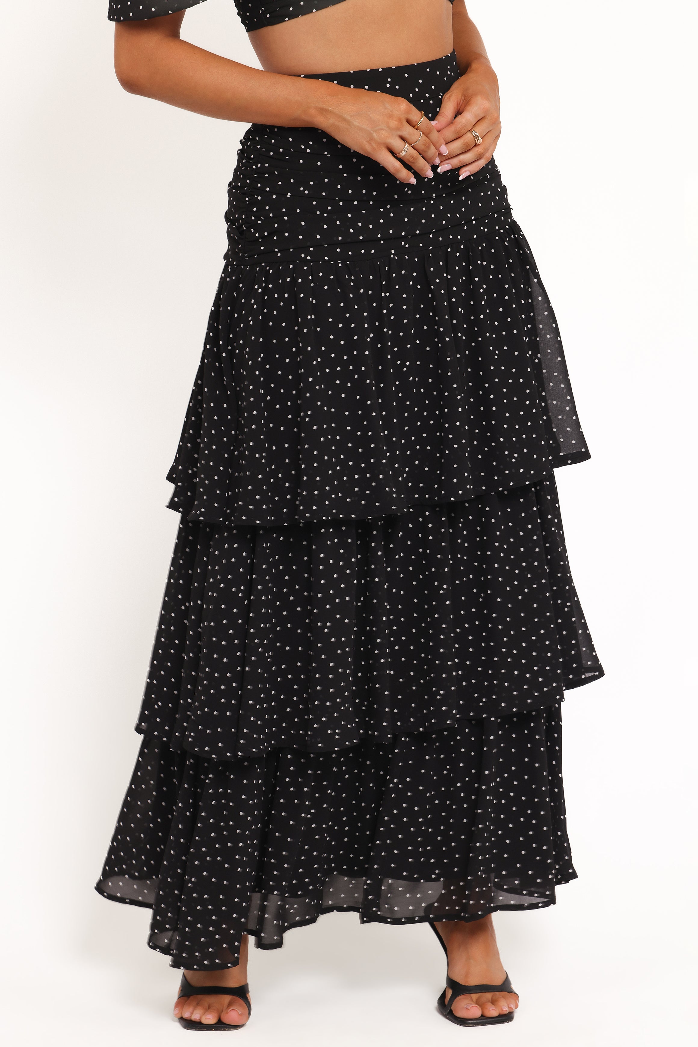 Selina Skirt Set - Black Polka Dot
