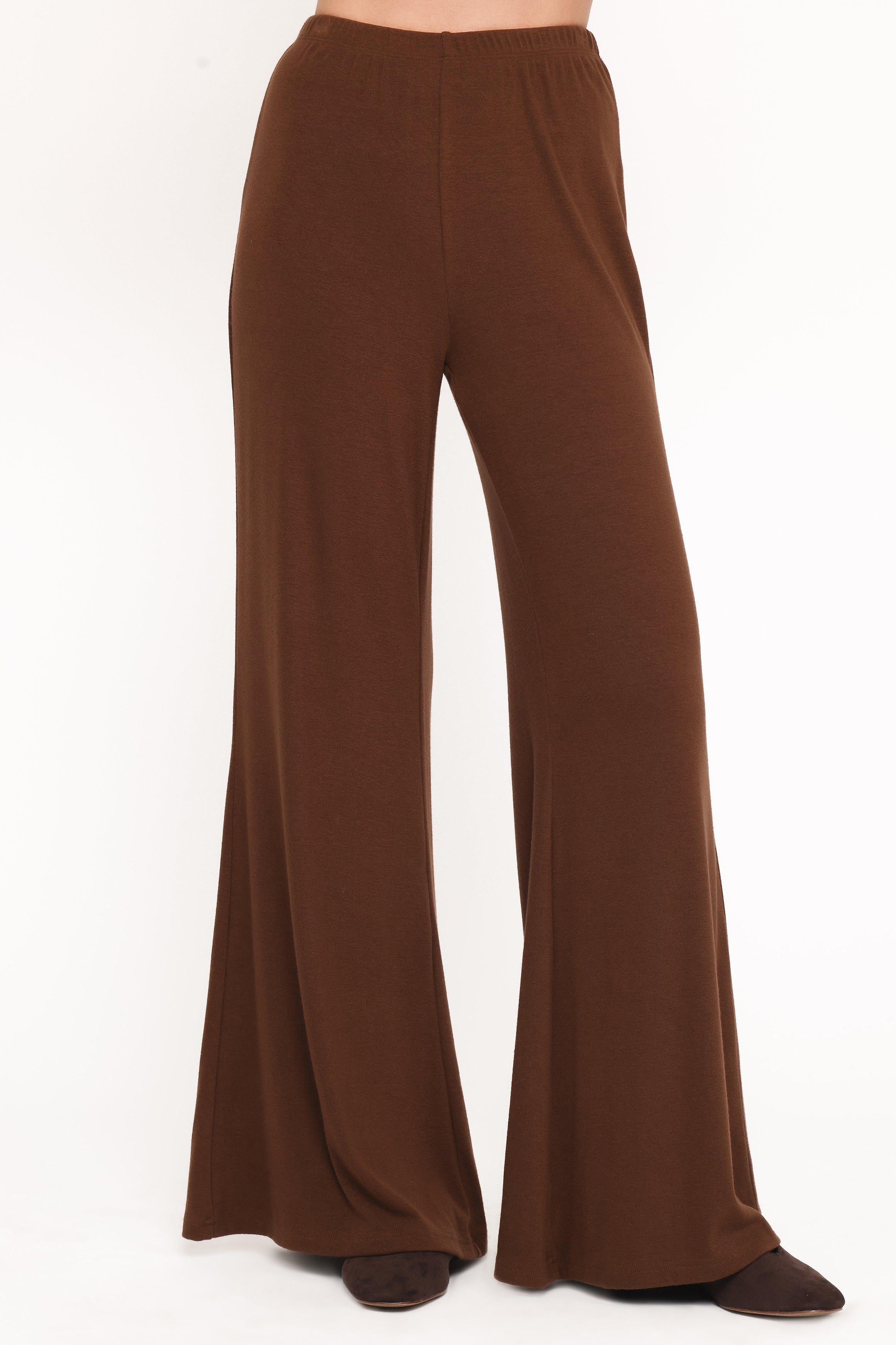 Selly Knitted Pant Set - Brown
