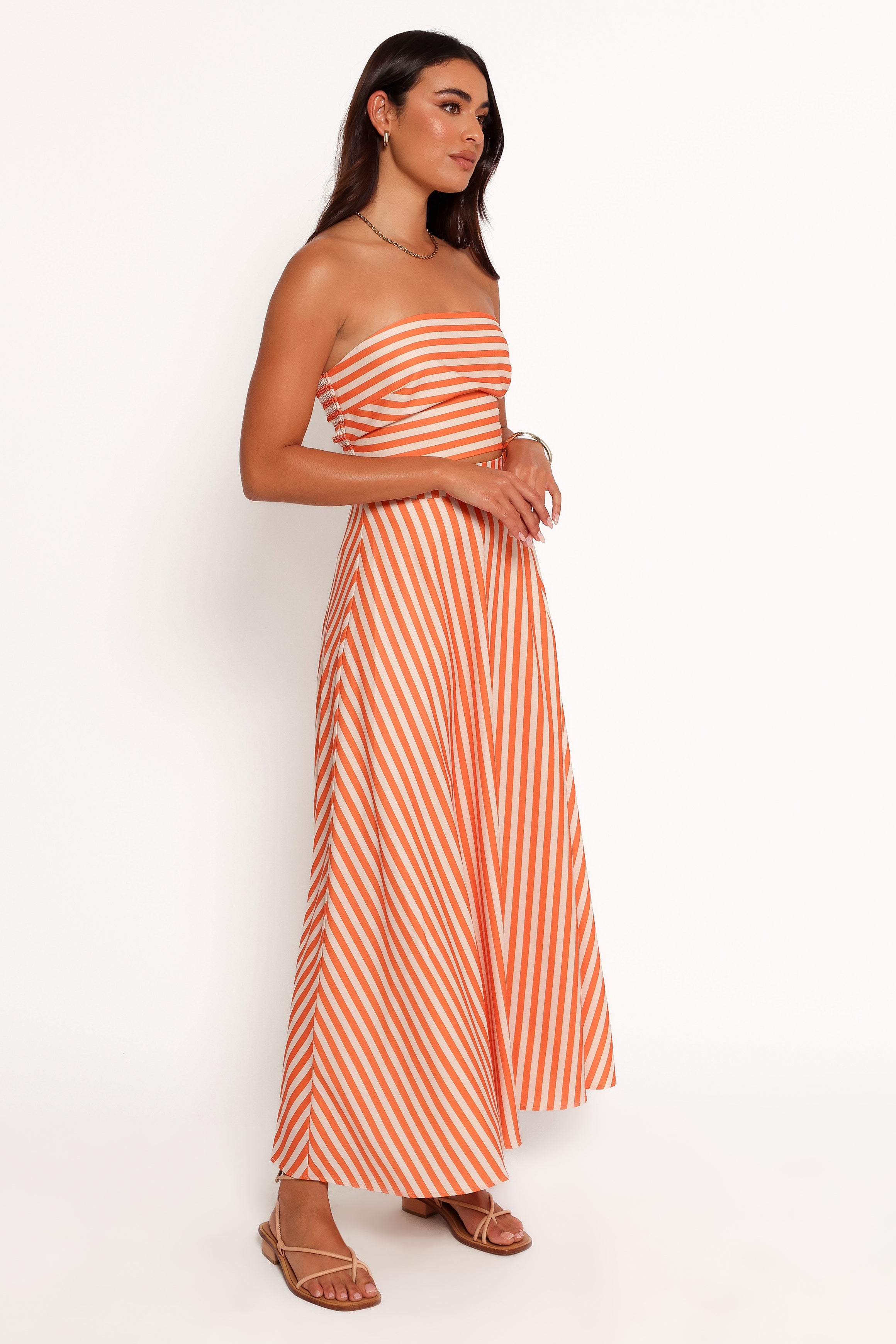Serafina Two Piece Set - Orange Beige Stripe
