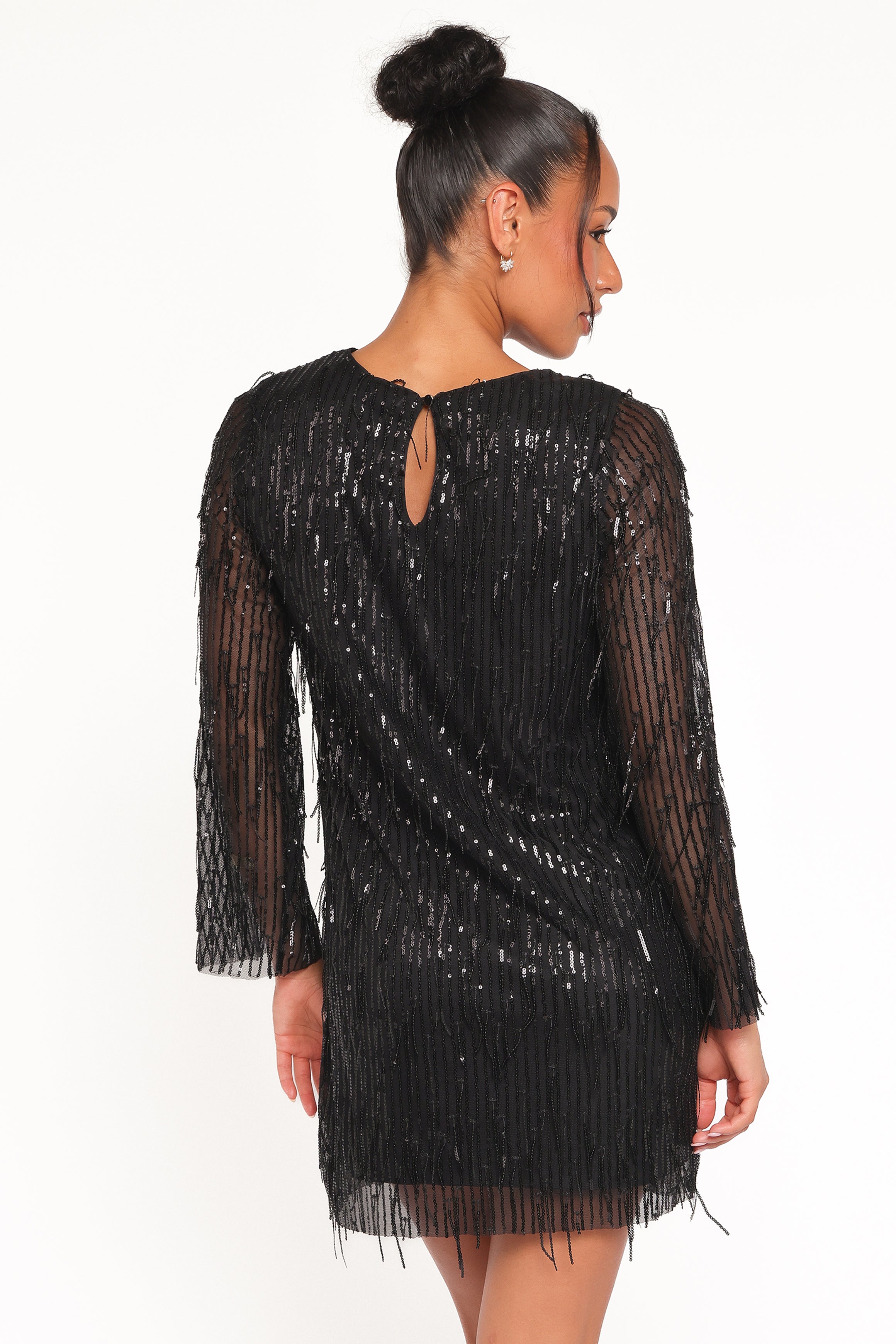 Serena Sequin Mini Dress - Black