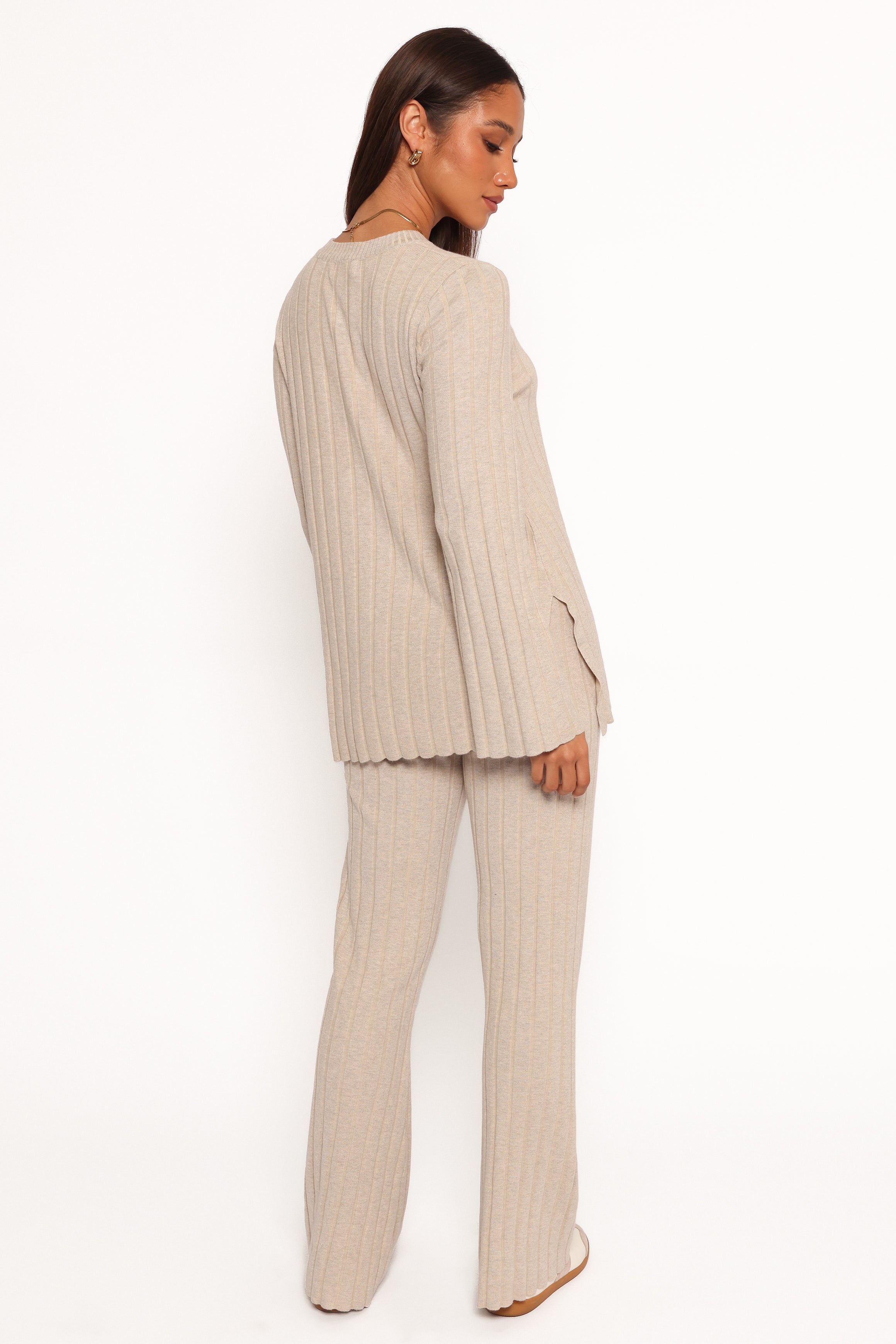Silvie Long Sleeve Knitted Set - Oatmeal