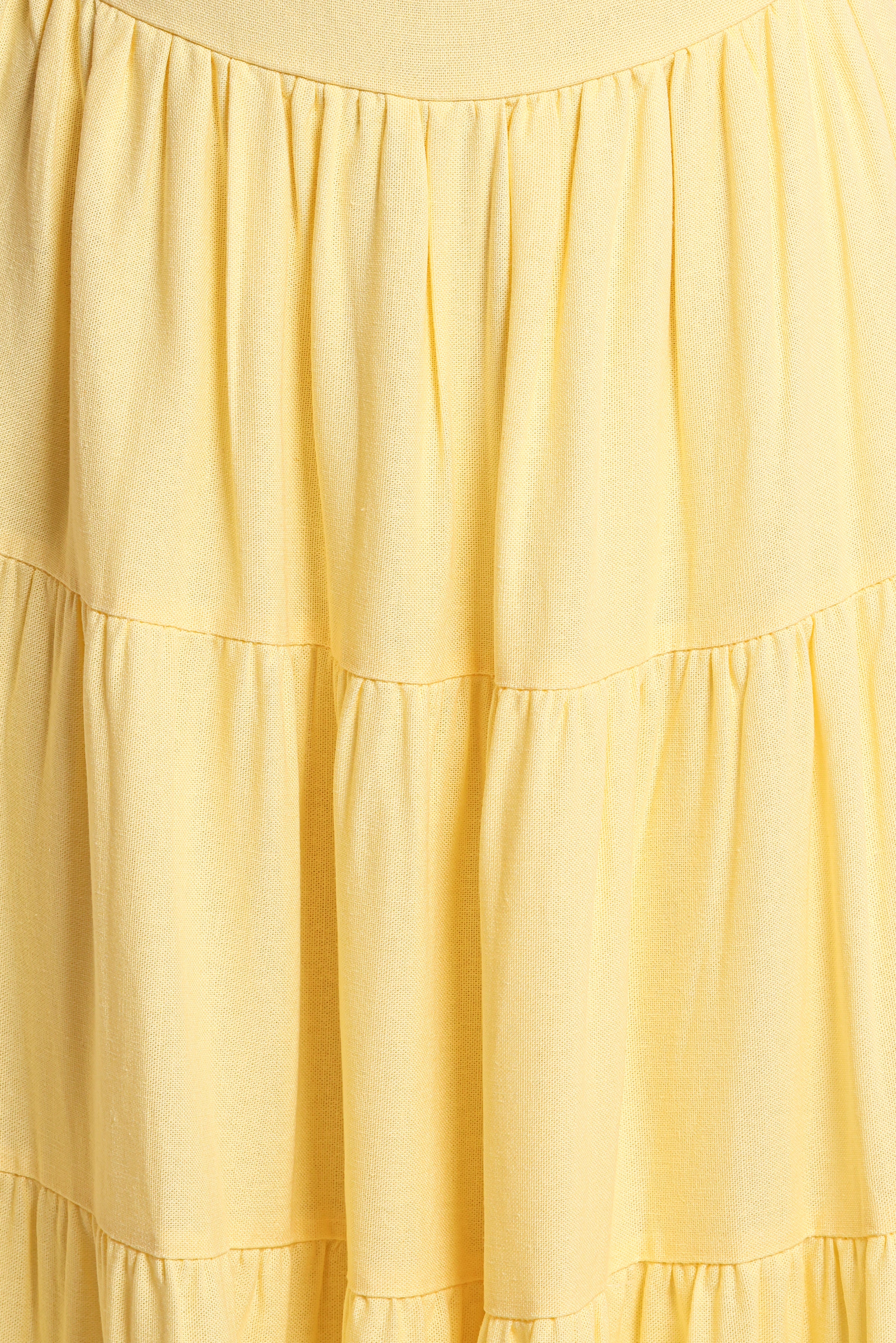 Sitara Strapless Midi Dress - Yellow