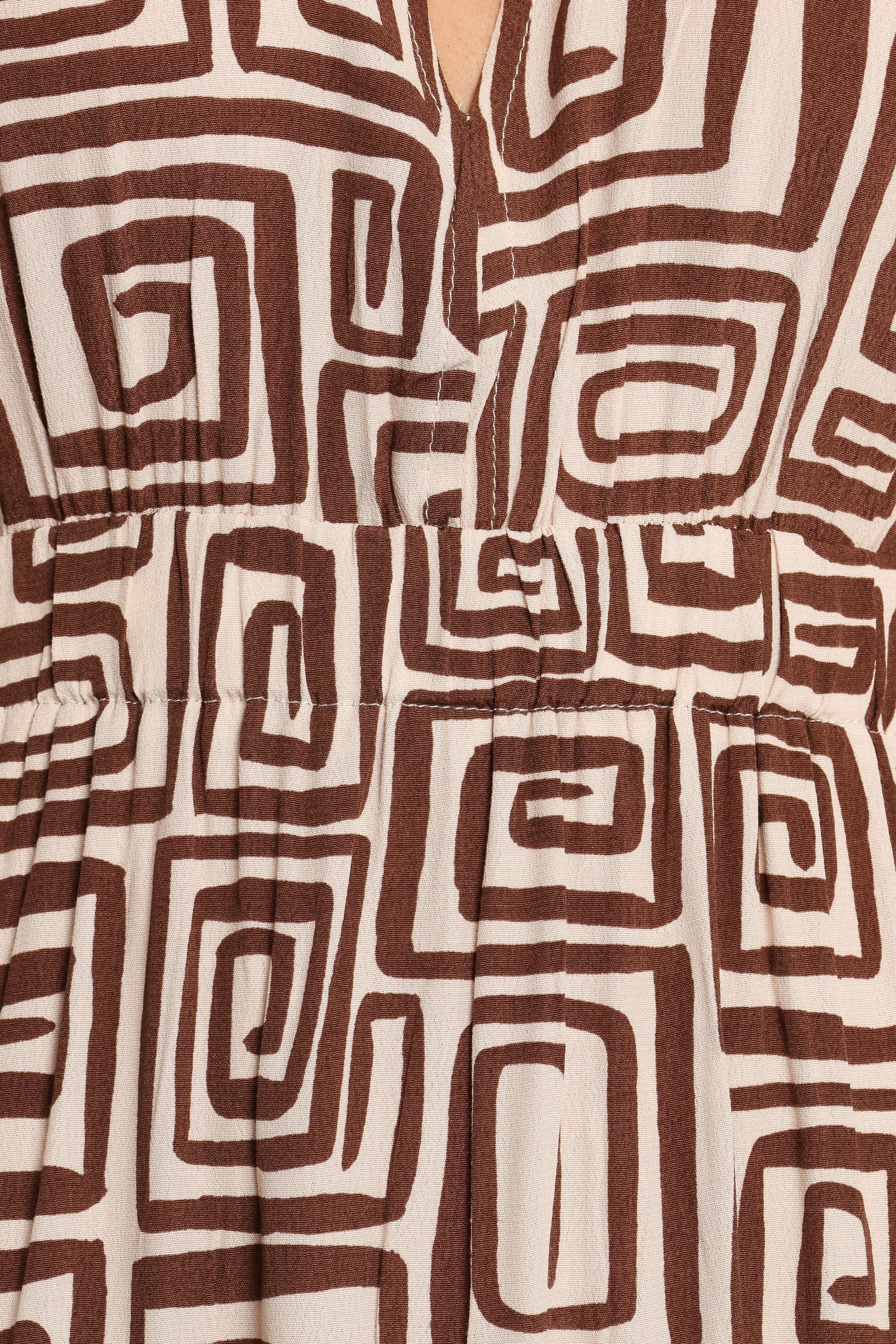 Solange Maxi Dress - Chocolate Brown Print