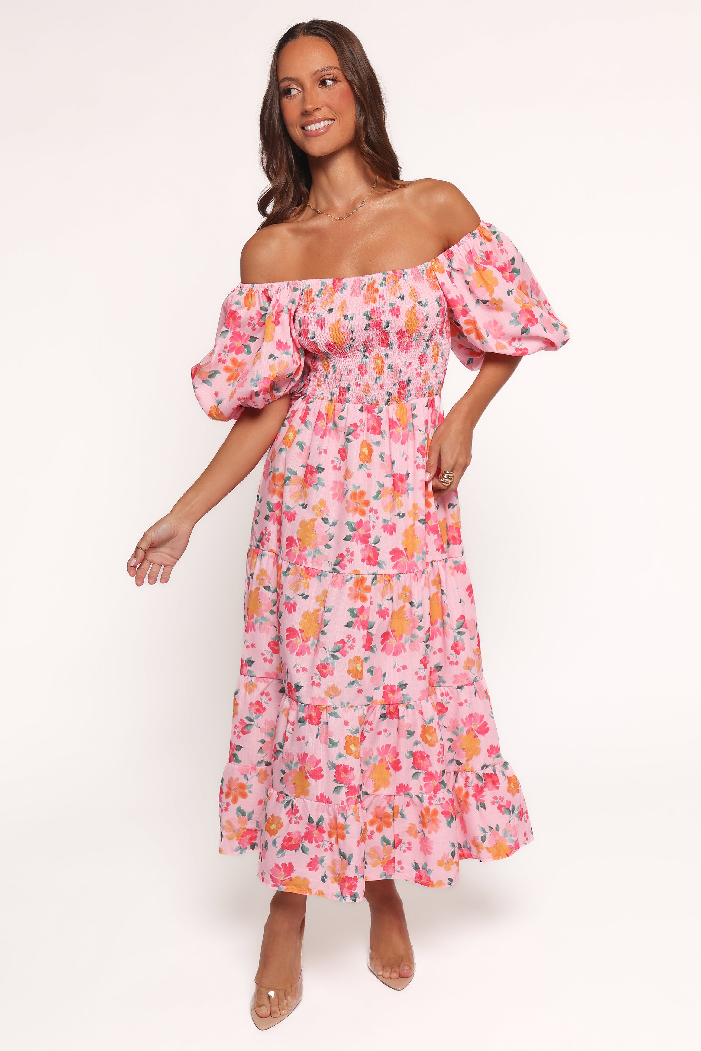 Soliel Midi Dress - Pink Floral