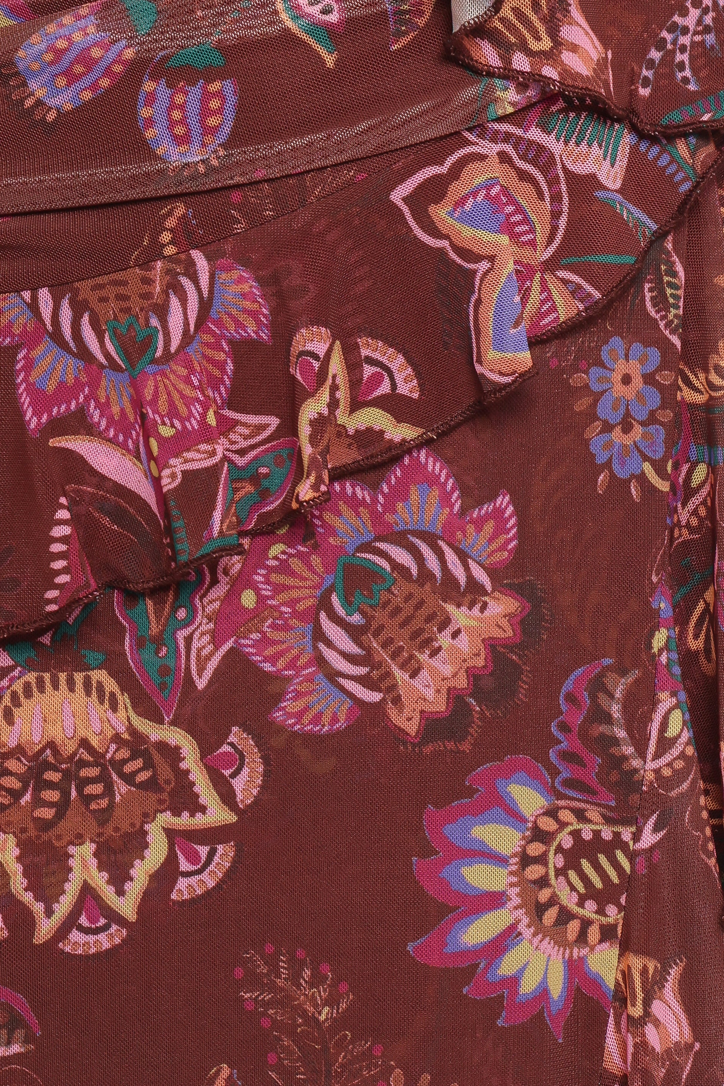 Sorbet Midi Dress - Brown Floral