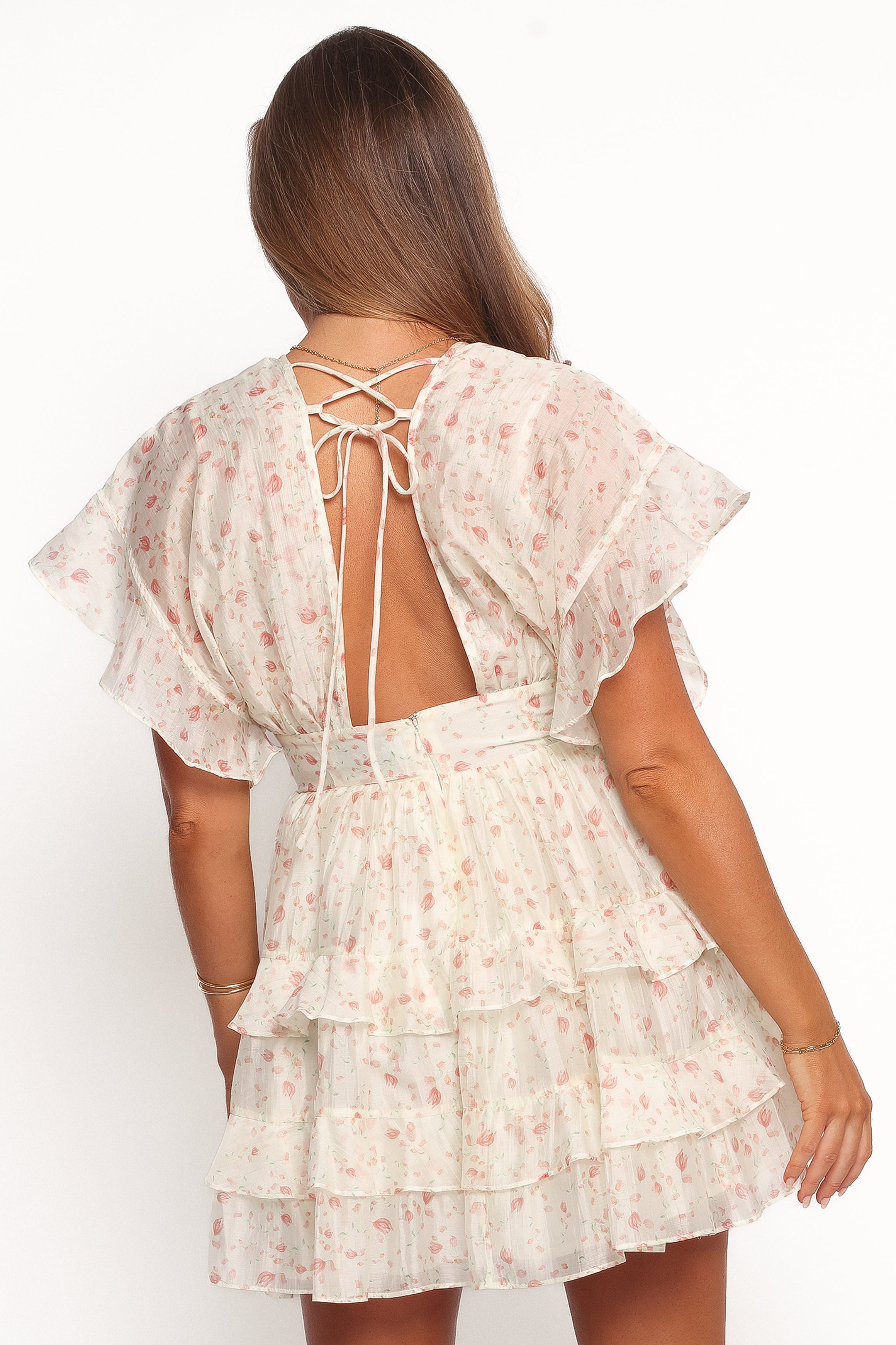 Tamsin Mini Dress - Cream Coral Floral