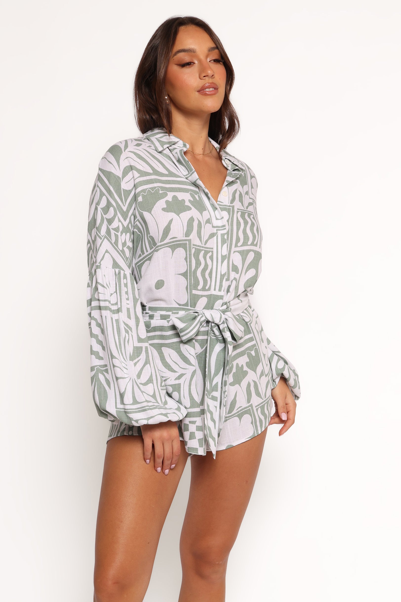 Tansy Romper - Sage Print