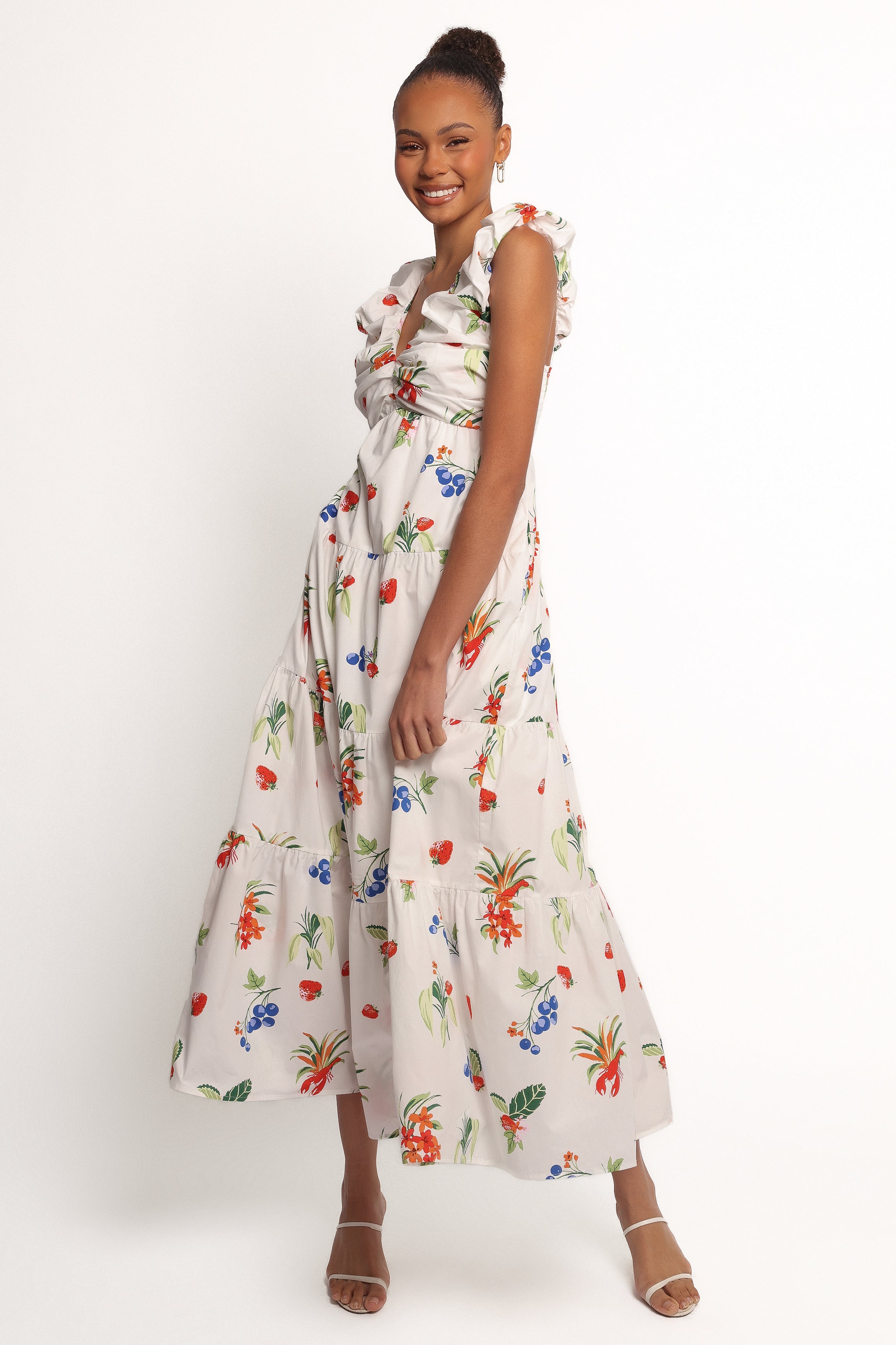 Valerie Maxi Dress - Off White/Red