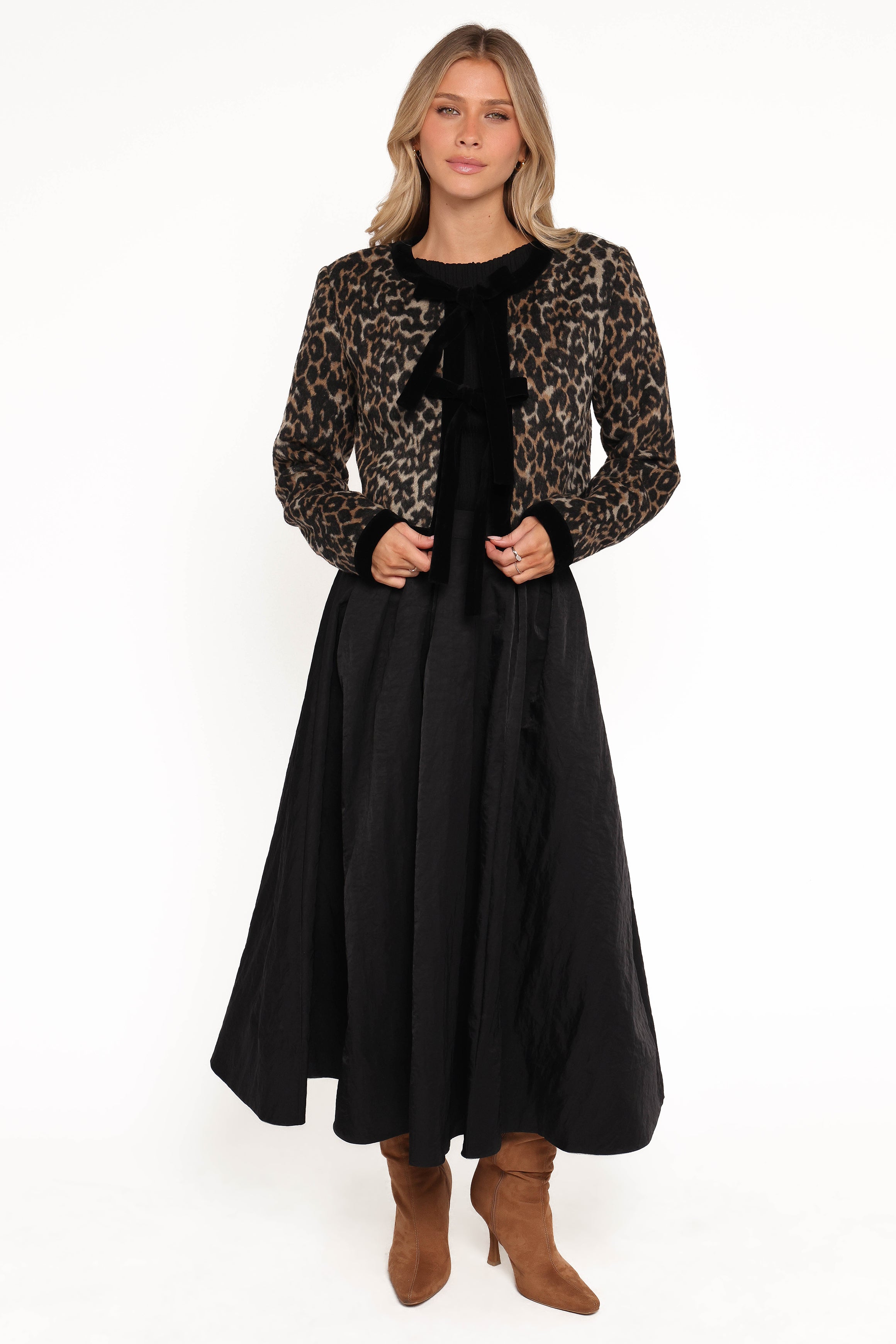 Vanna Tie Front Jacket - Leopard