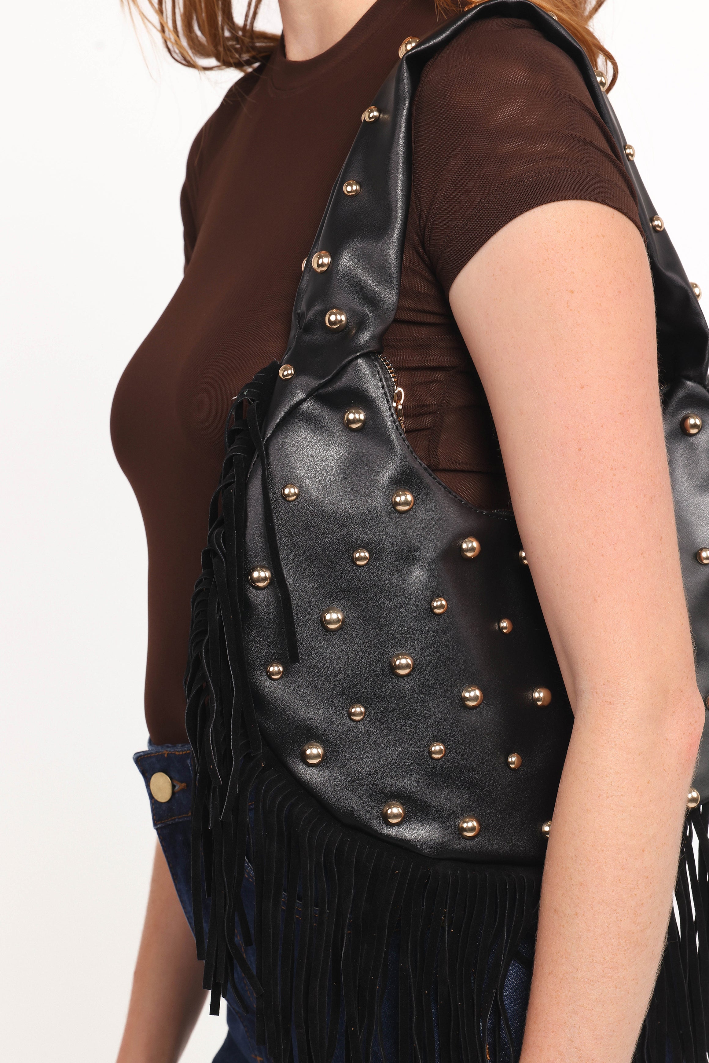Veda Studded Bag - Black