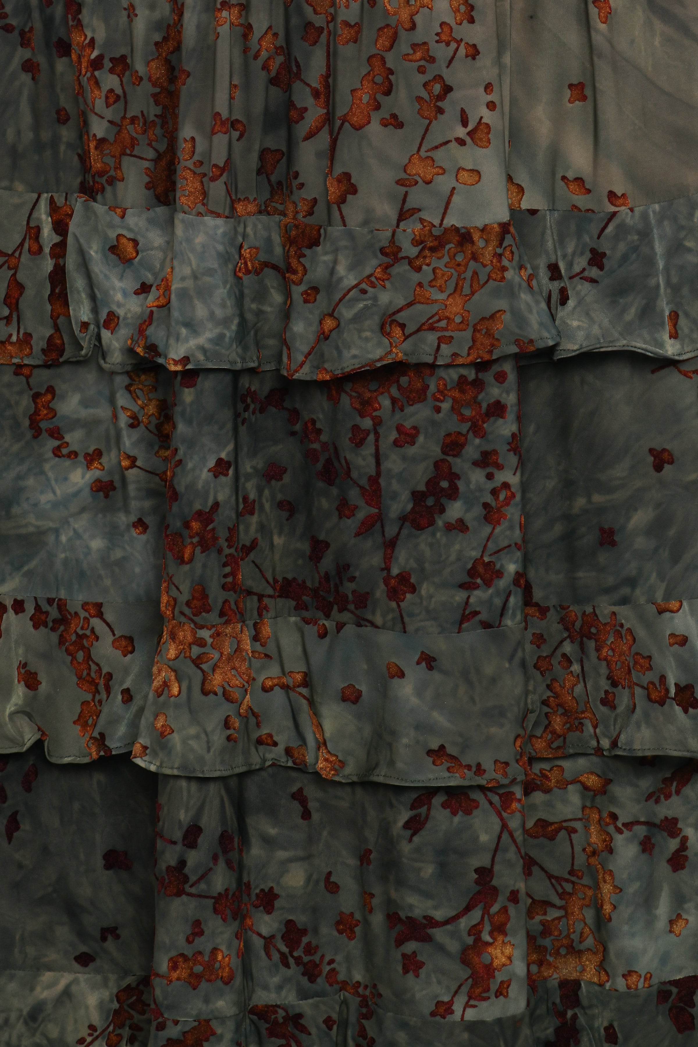 Wendi Ruffle Dress - Jade/Brown