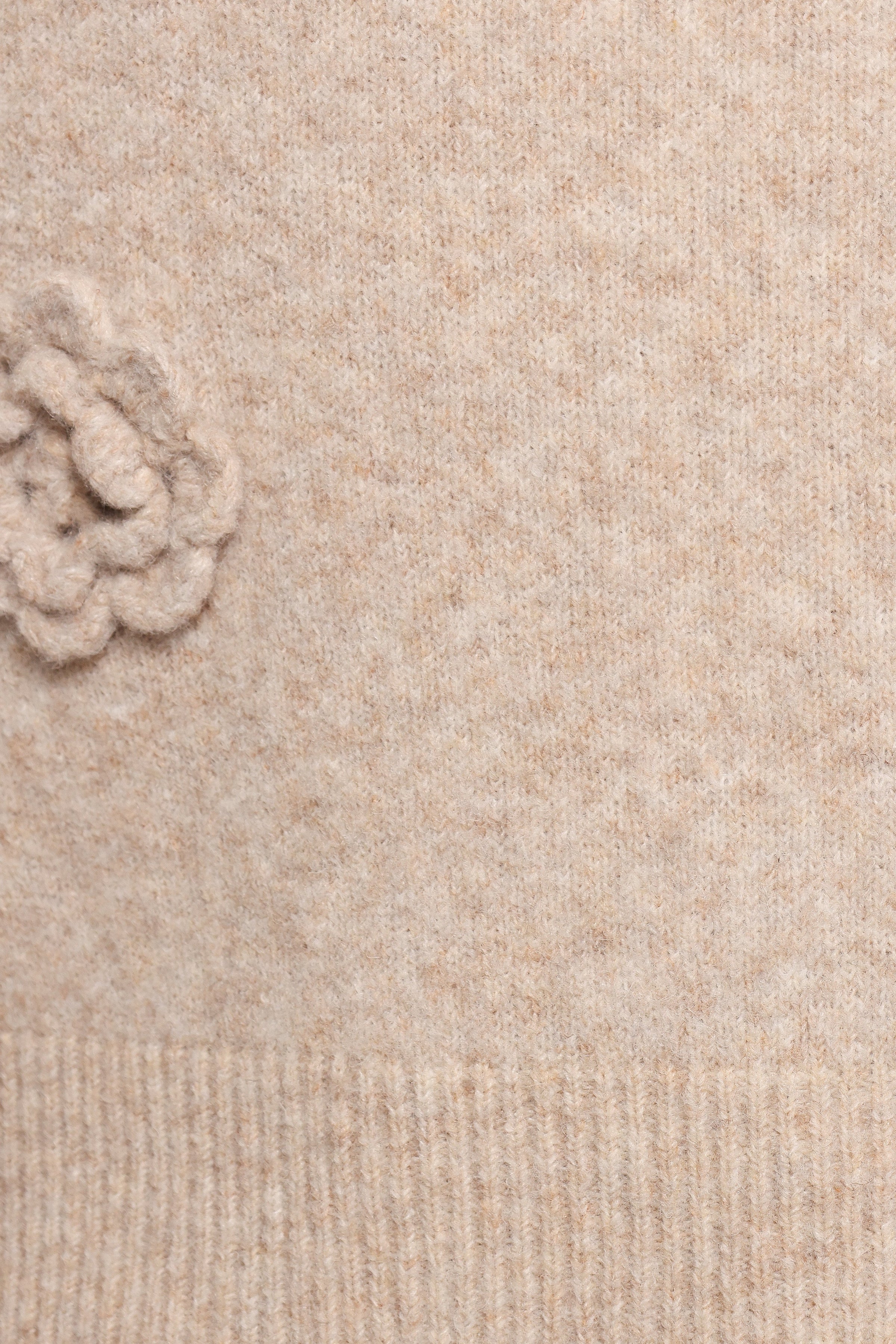 Wynne All Over Flower Knit Sweater - Light Taupe