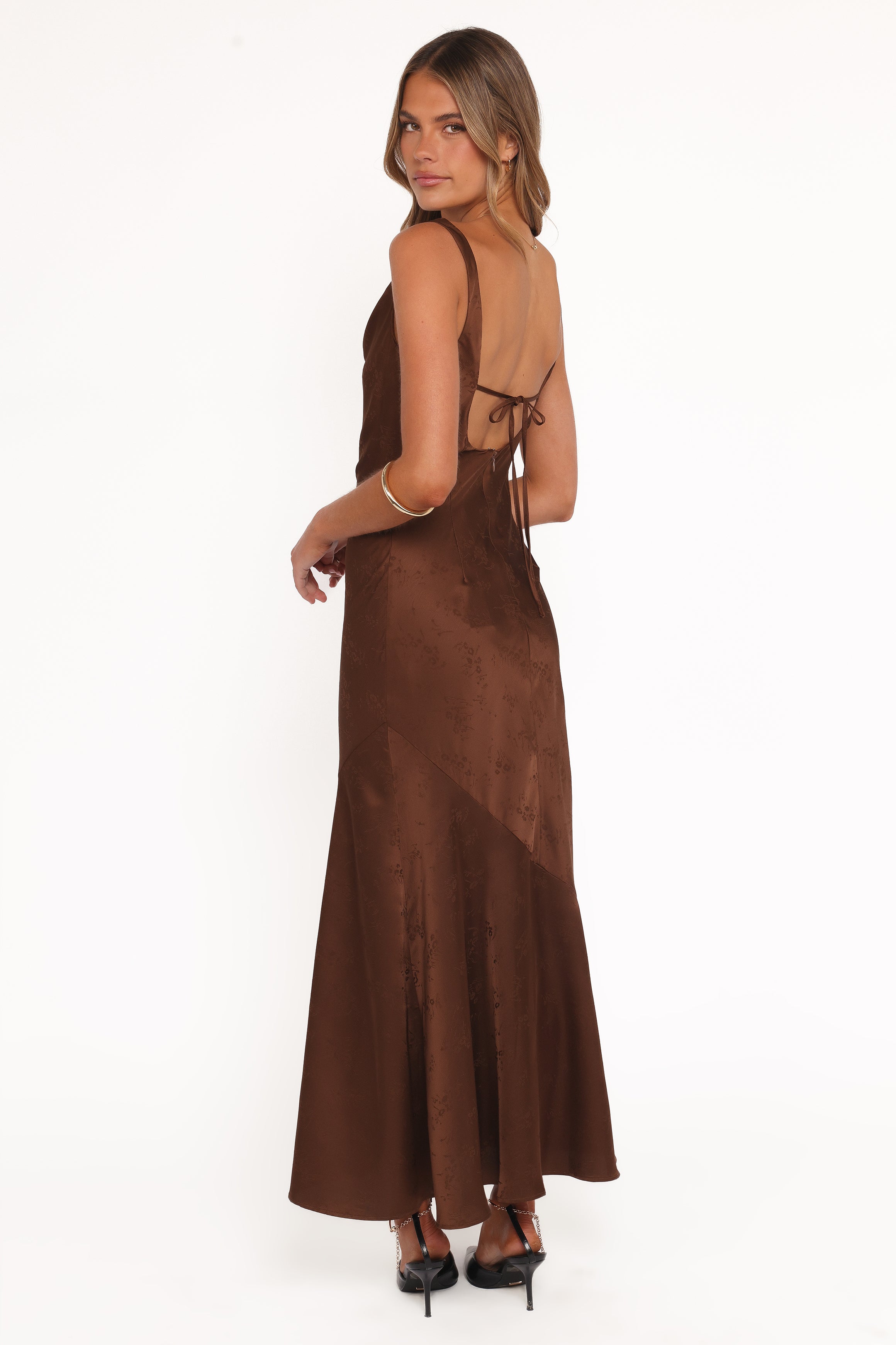 Zabrina Midi Dress - Brown Floral